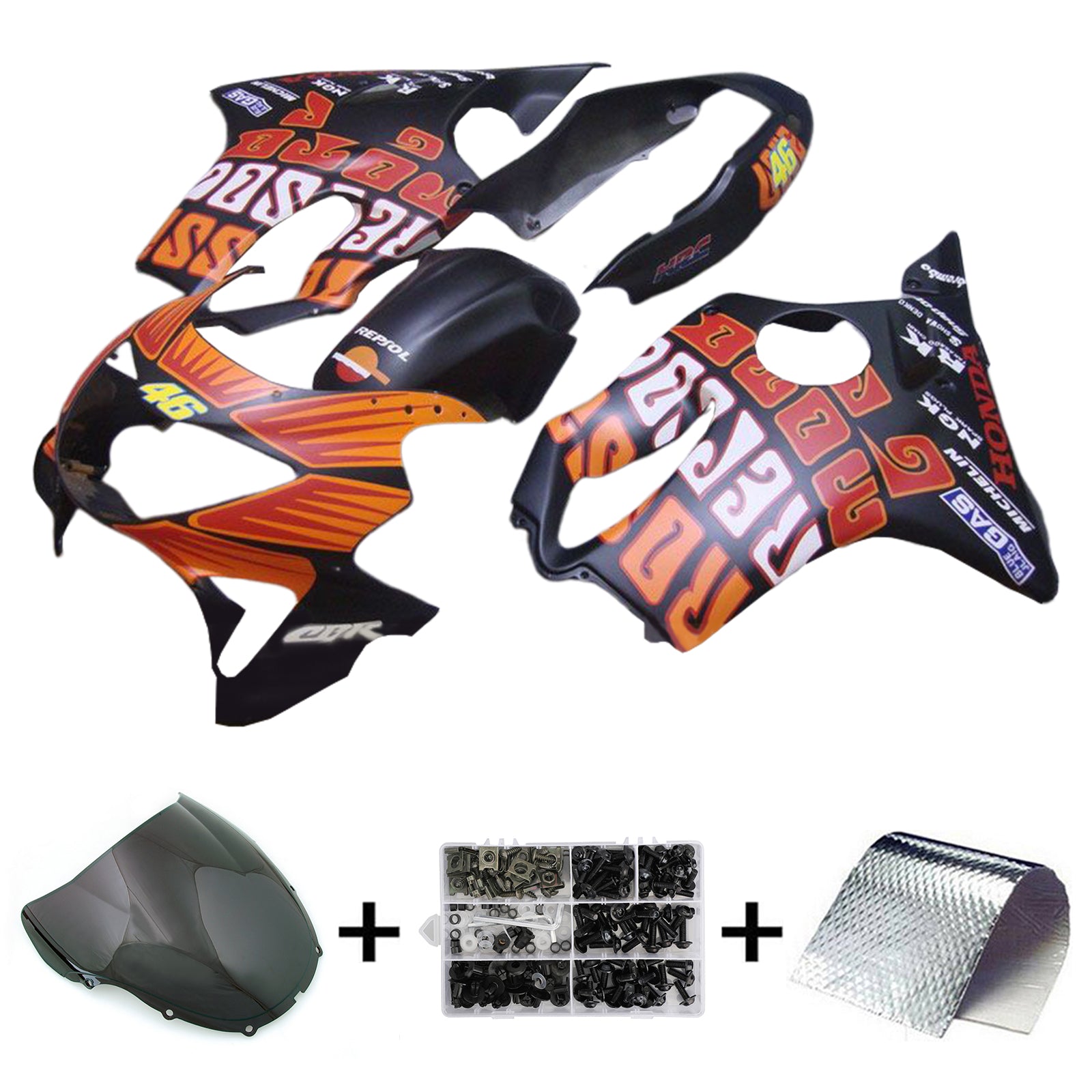 1999-2000 Honda CBR600 F4 Kit de carénage d'injection carrosserie plastique ABS