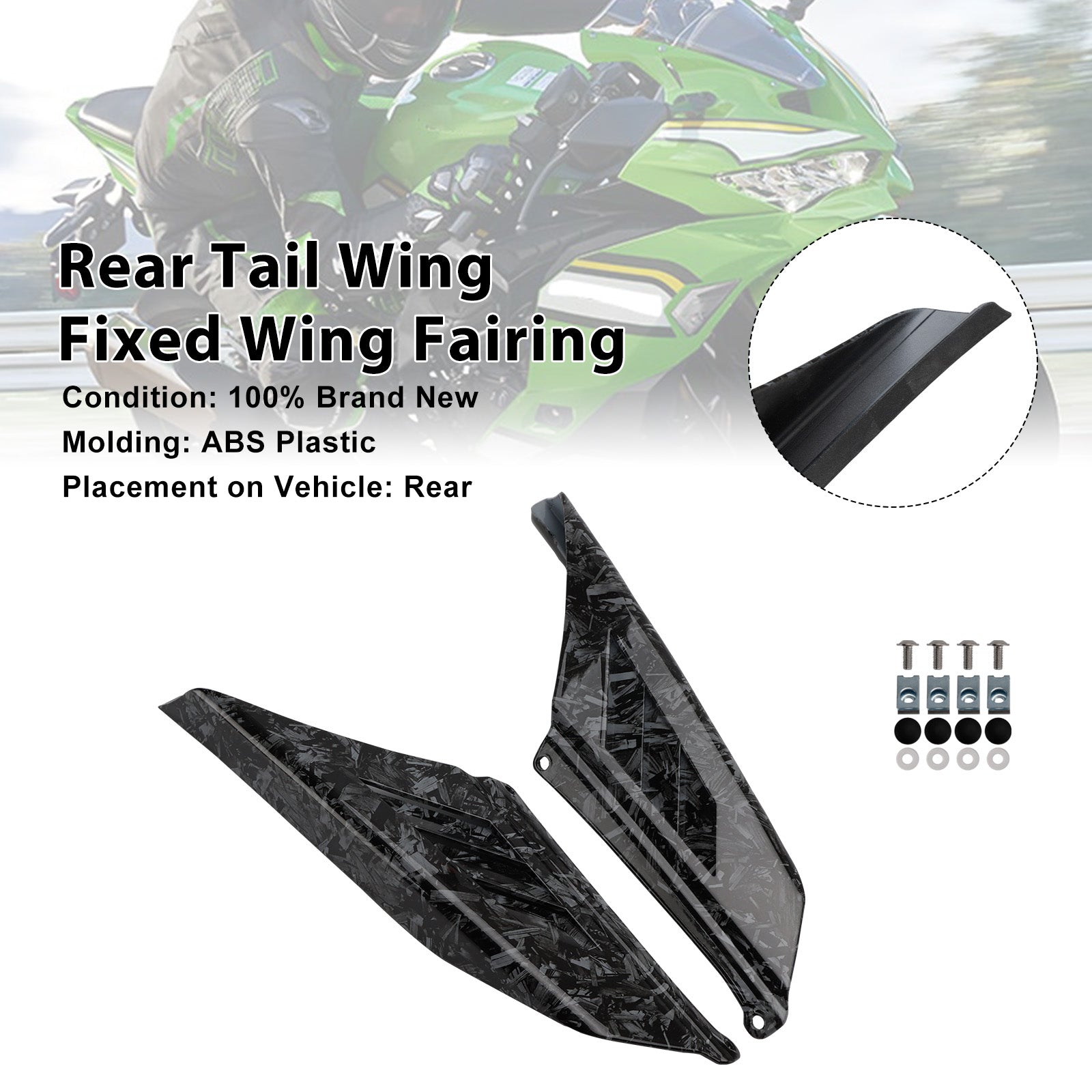 2023-2025 Kawasaki NINJA ZX-4R ZX-4RR Carénage d'aile arrière à aile fixe