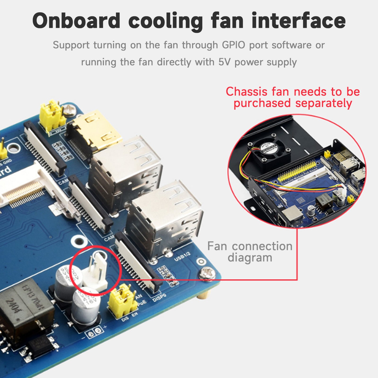 Carte d'extension de Module de calcul Raspberry Pi CM4S/CM3, plinthe, alimentation POE