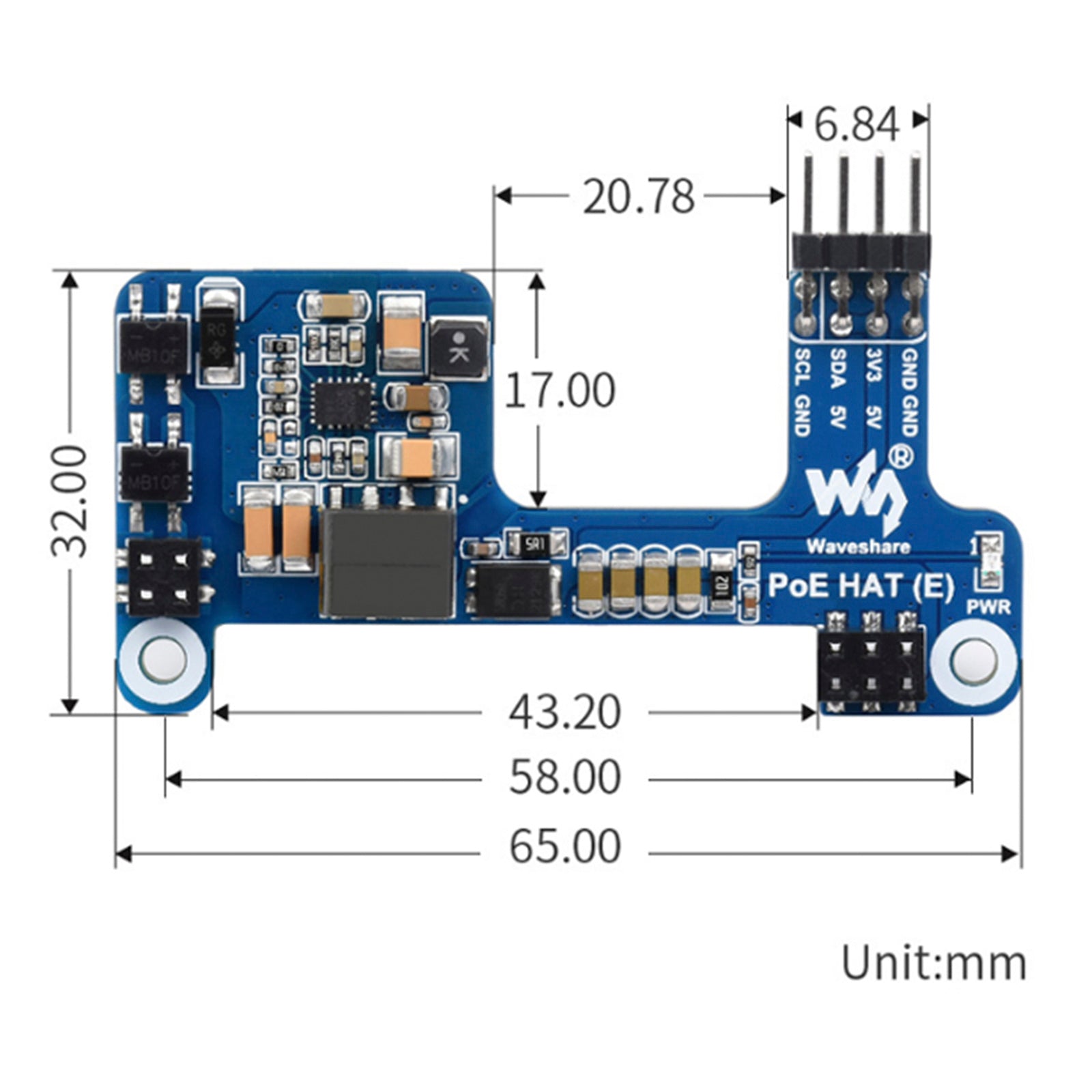 Raspberry Pi 4B/3B+ Ethernet-voeding Uitbreidingskaart Poe-voeding
