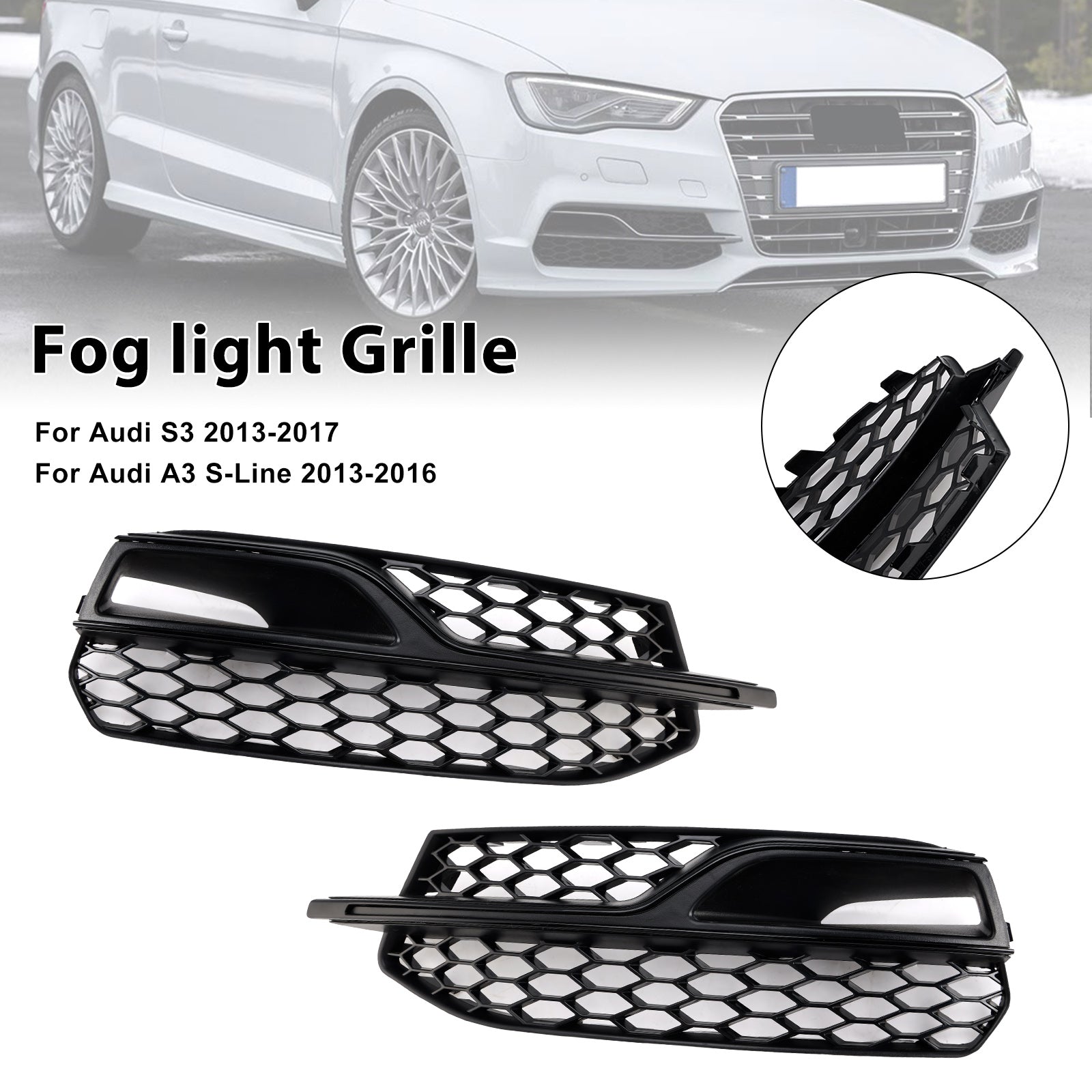 2013-2016 AUDI A3 S3 S-Line Främre Nedre Dimljus Kåpa Grill Grill