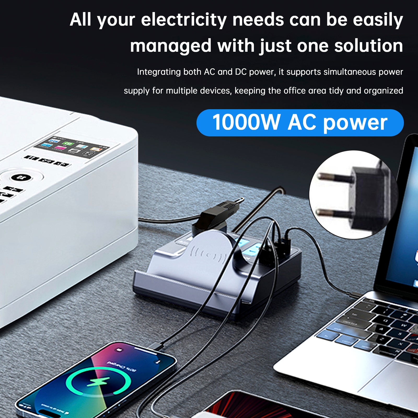 140W Smart Wireless Fast Charge Socket High Power PD100W Notatbok QC Lading av mobiltelefonlader EU -plugg