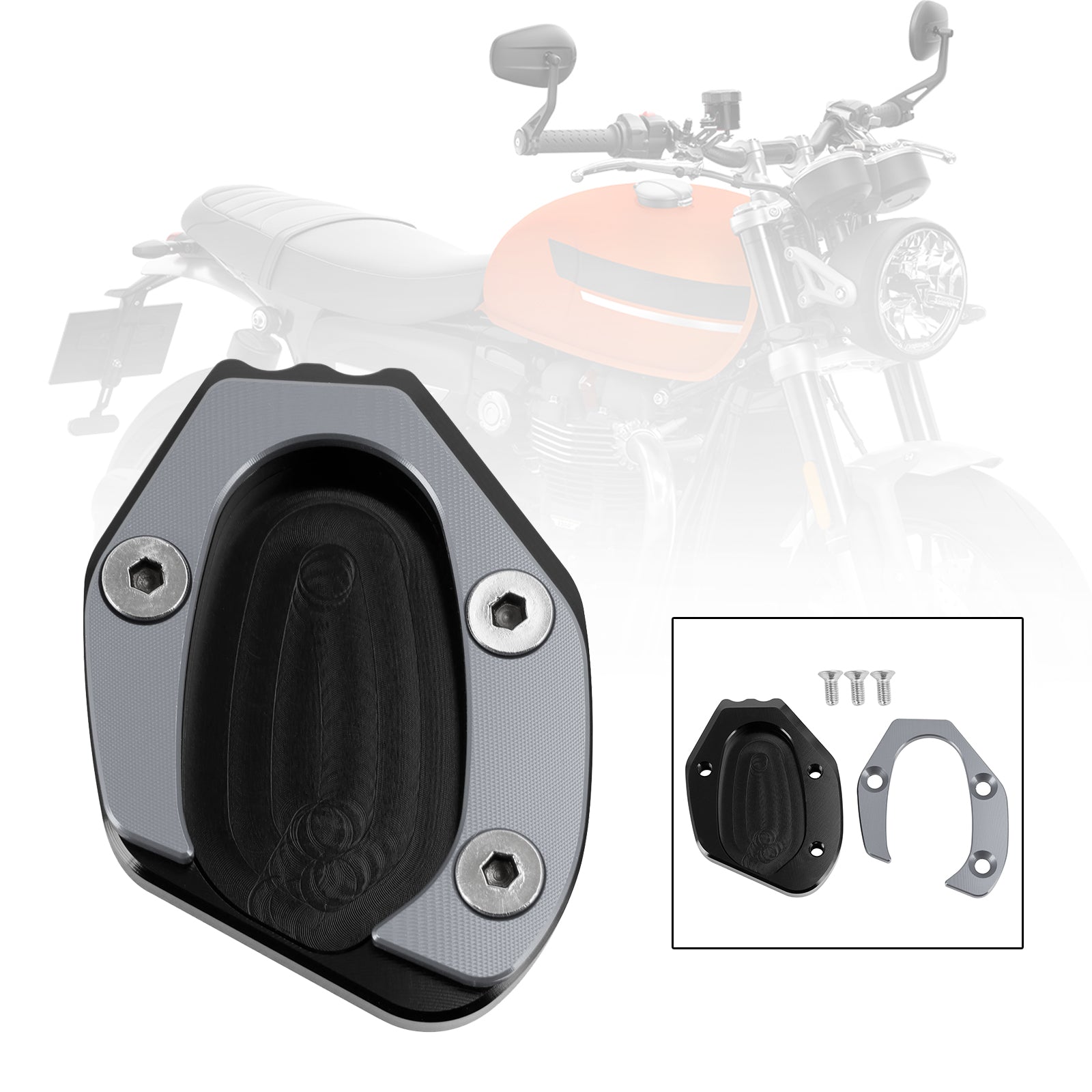 Kickstand Enlarge Plate Pad fit for speed twin 1200 19-21 thruxton 1200/R 16-19