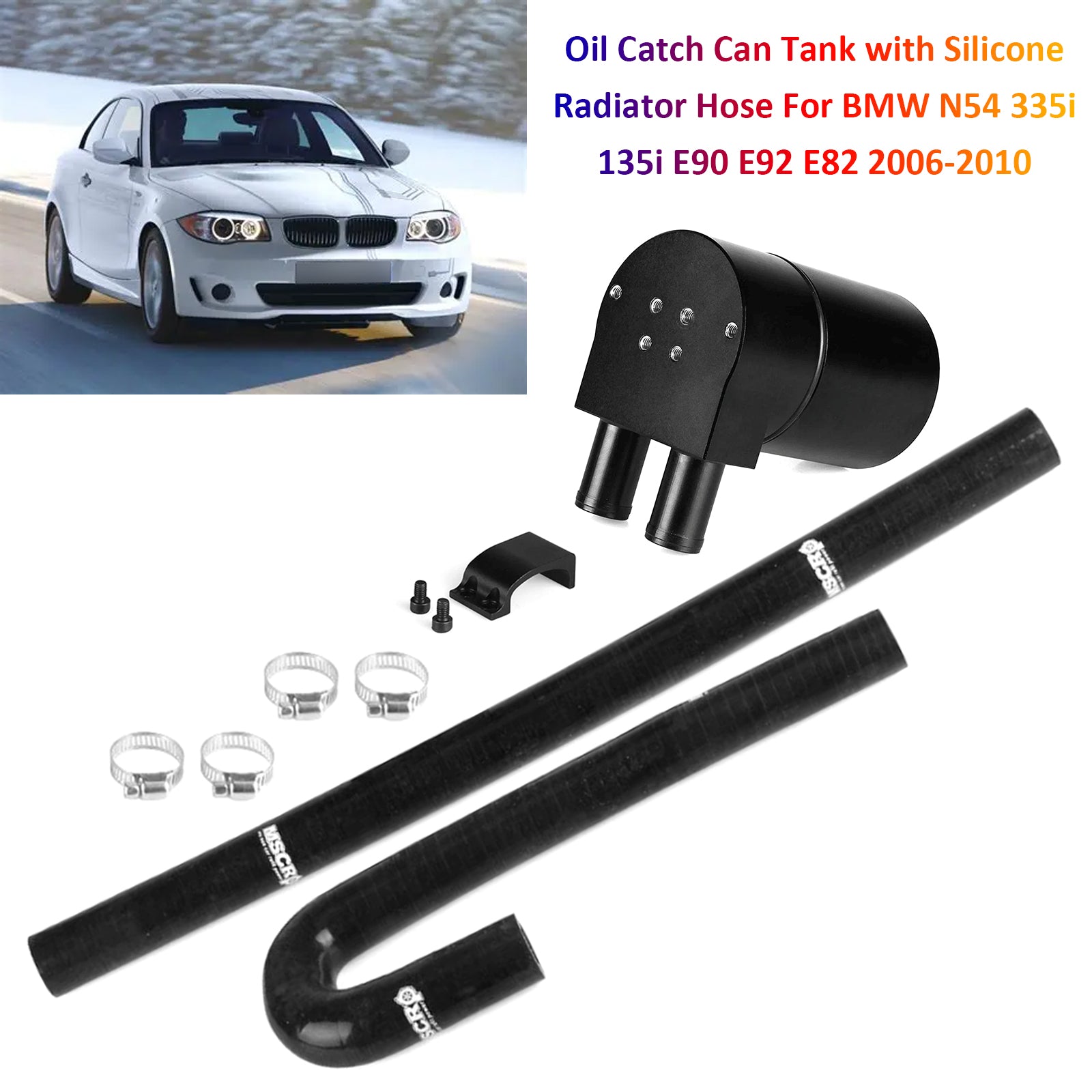 Réservoir de récupération d'huile avec tuyau de radiateur en Silicone, pour BMW N54 335i E90 2006 – 2010