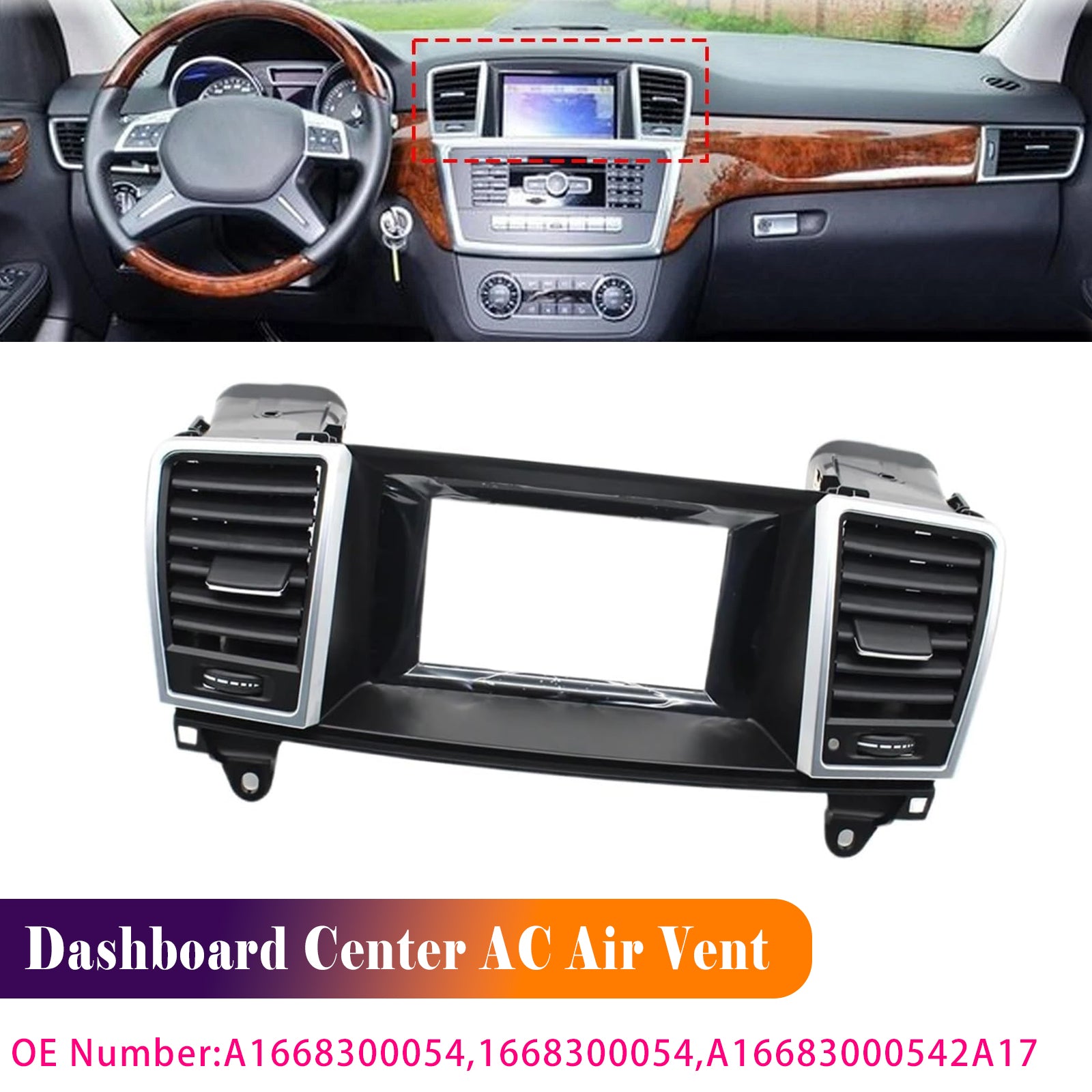 Dashboard Center Air Vent Small Screen For Mercedes GL ML X166 W166 2013-2015