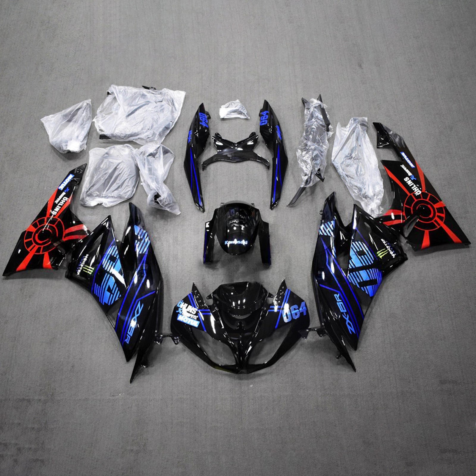 Kit carena iniezione carrozzeria in plastica ABS adatta per Kawasaki ZX6R 636 2009-2012