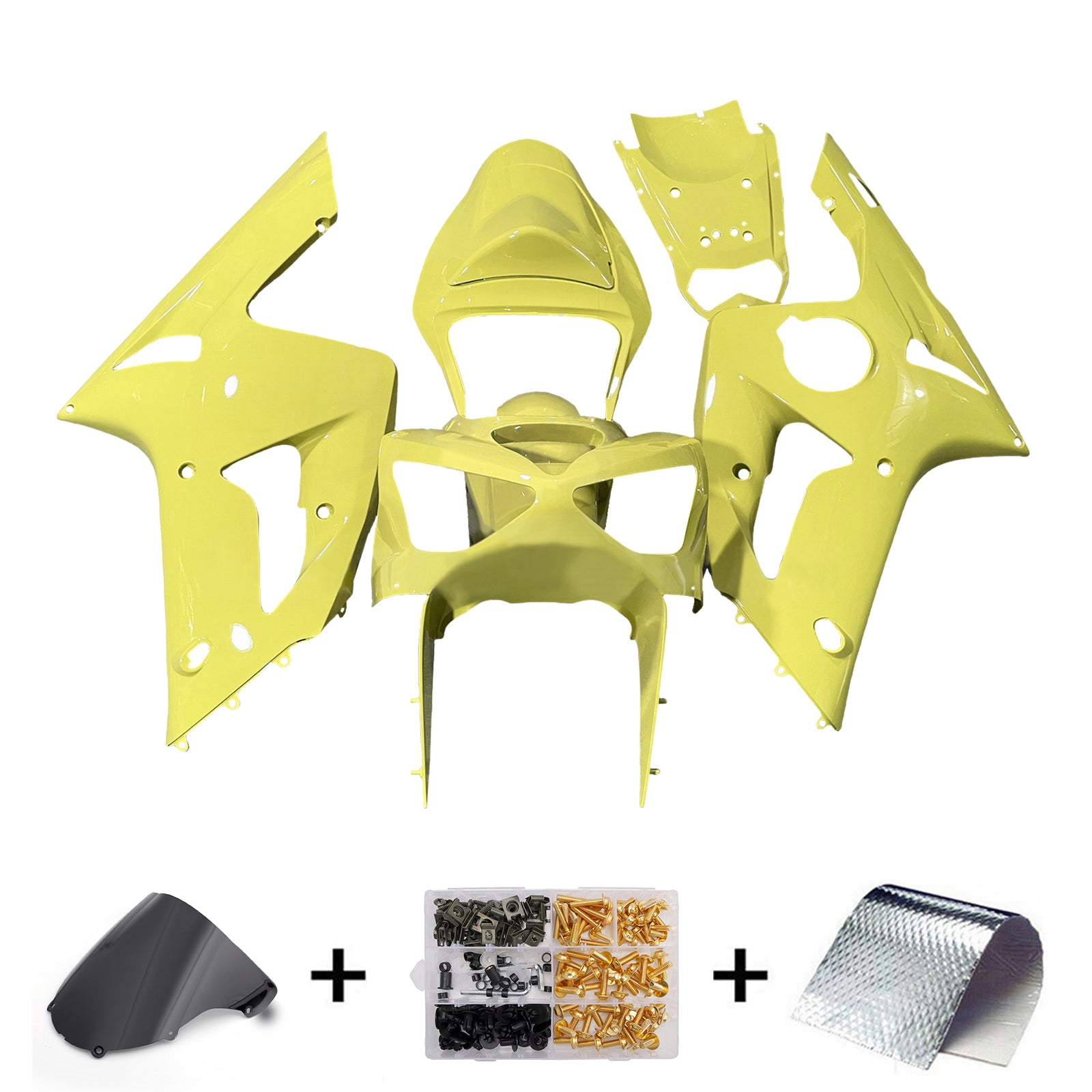 Injeksjon Fairing Kit Bodywork Plast Abs Fit for Kawasaki ZX6R 636 2003-2004