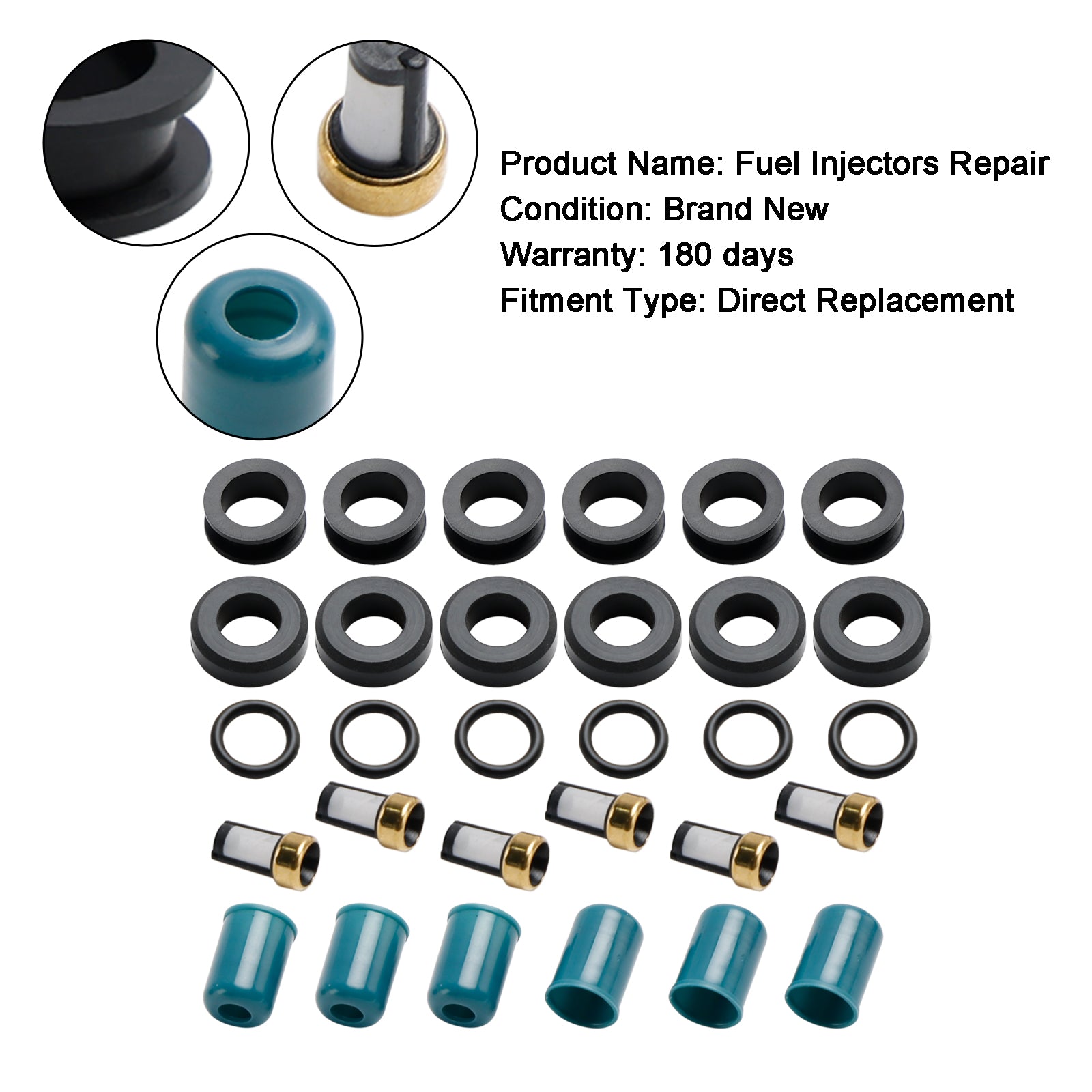 1988-1995 Toyota 3VZE 3.0L Truck Fuel Injector Repair Seal Rebuild Kit