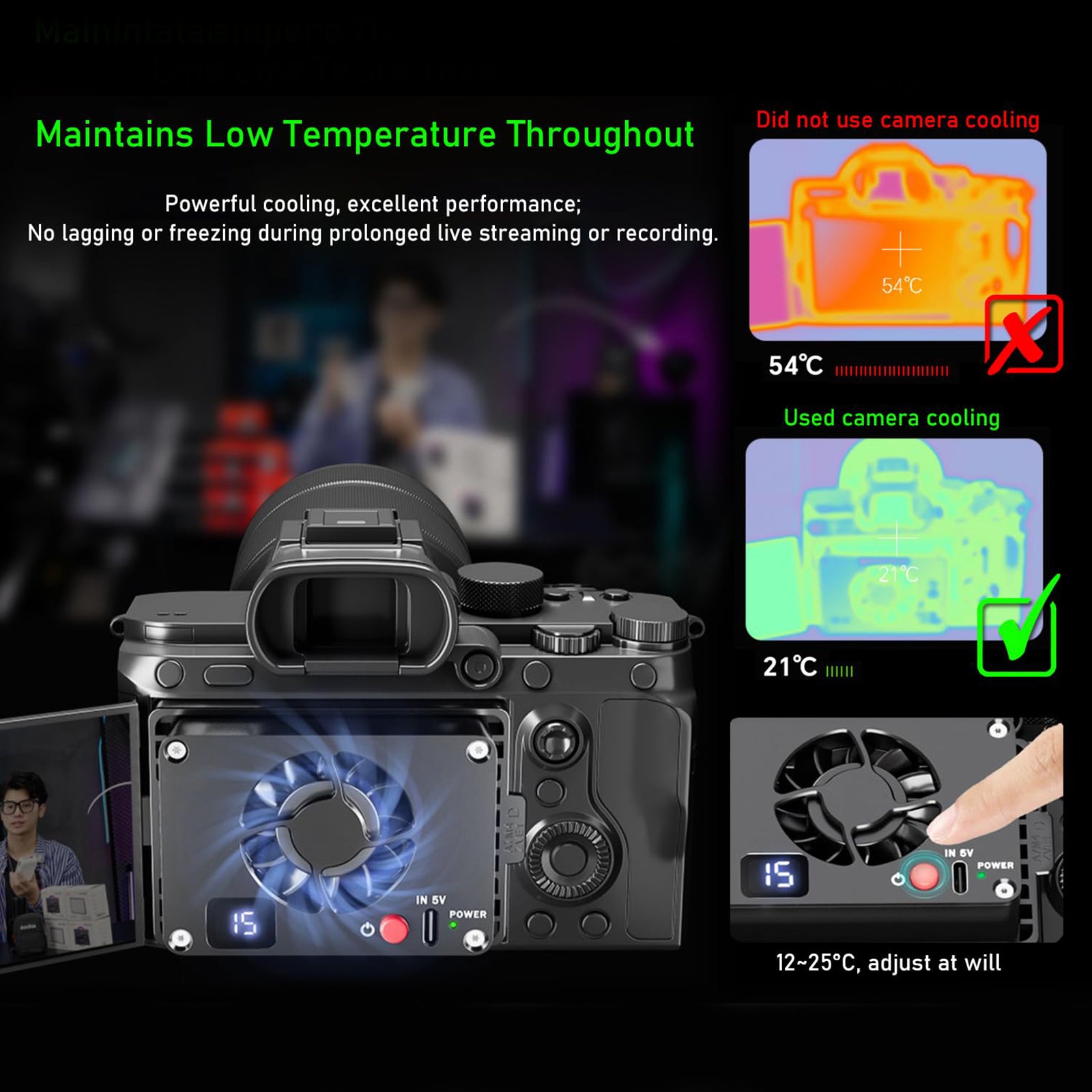 Koelcamera Radiator Temperatuurregeling Schermweergave Camera Live Radiator