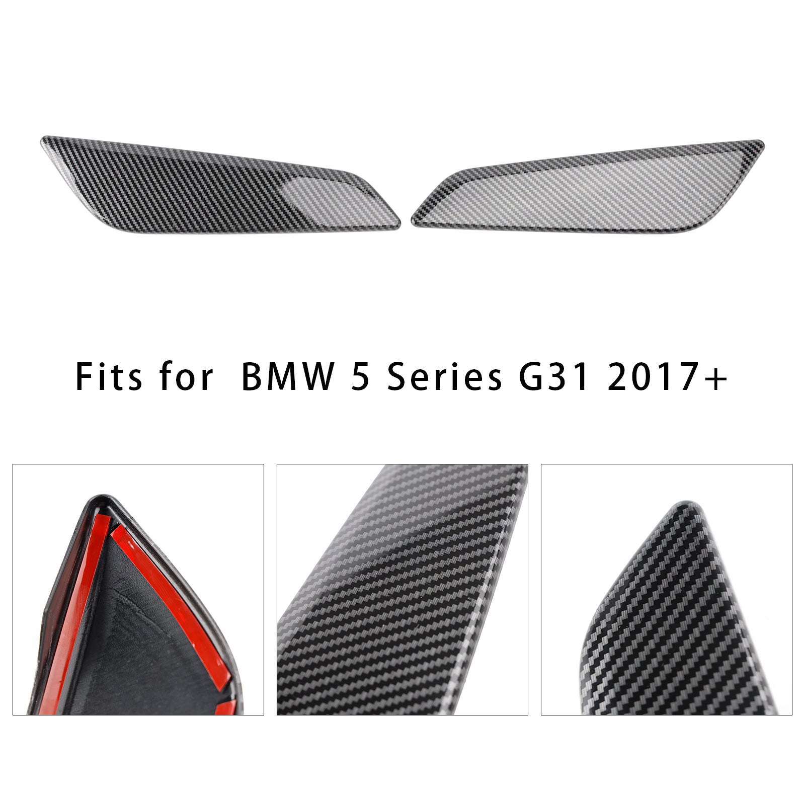 2017+ BMW 5 Series G30 G31 kolfiberstil Fender sidoluftsluften trimmar