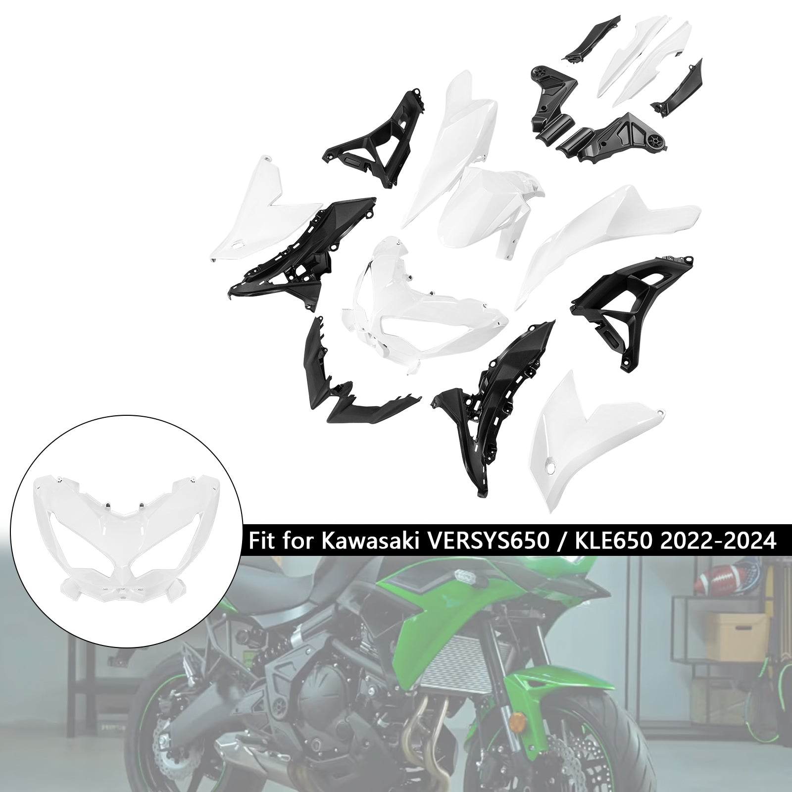 Kit de carénage de carrosserie ABS par injection Kawasaki VERSYS 650 KLE 2022-2024 03#