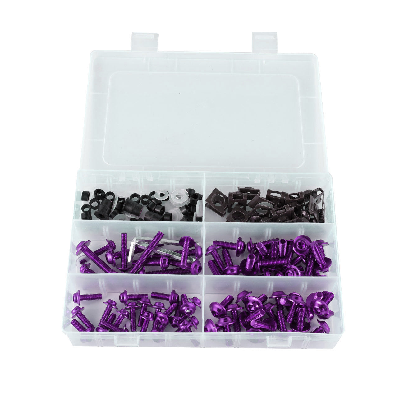 Kit de boulons de carénage pour motos de sport, 177 pièces, vis de fixation M5/M6 violettes