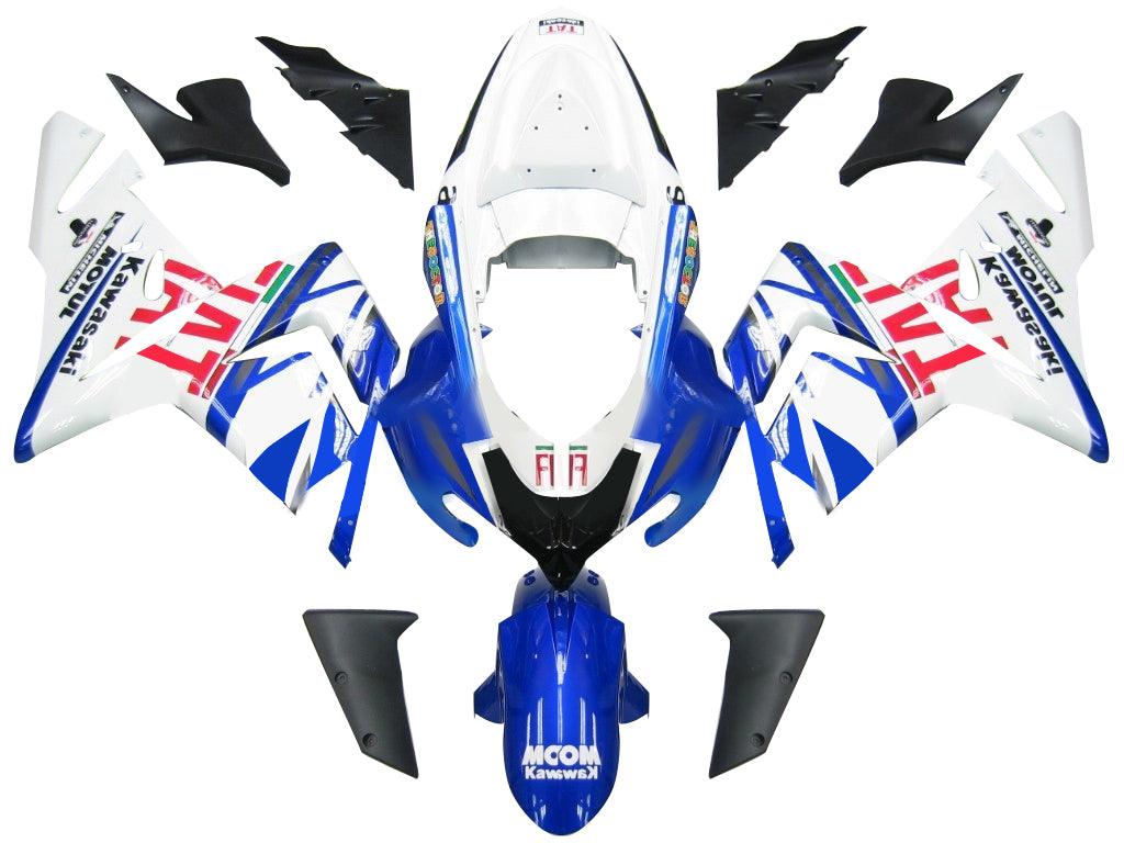 2004-2005 Kawasaki ZX 10R Blue White FIAT Racing Fairings Generic