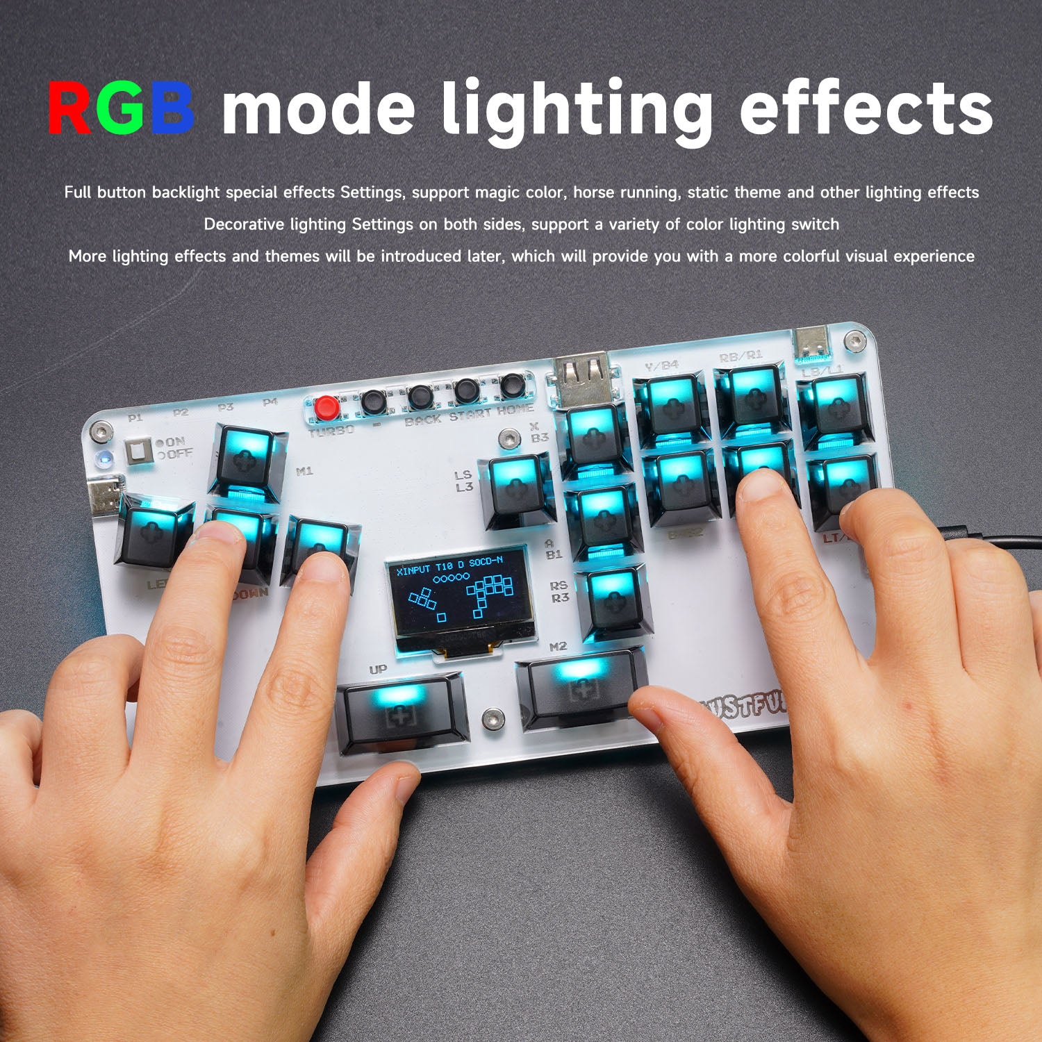 Mustfun hitbox Mini Stickless Controller vhodný pre PC/PS3/PS4/Switch atď.