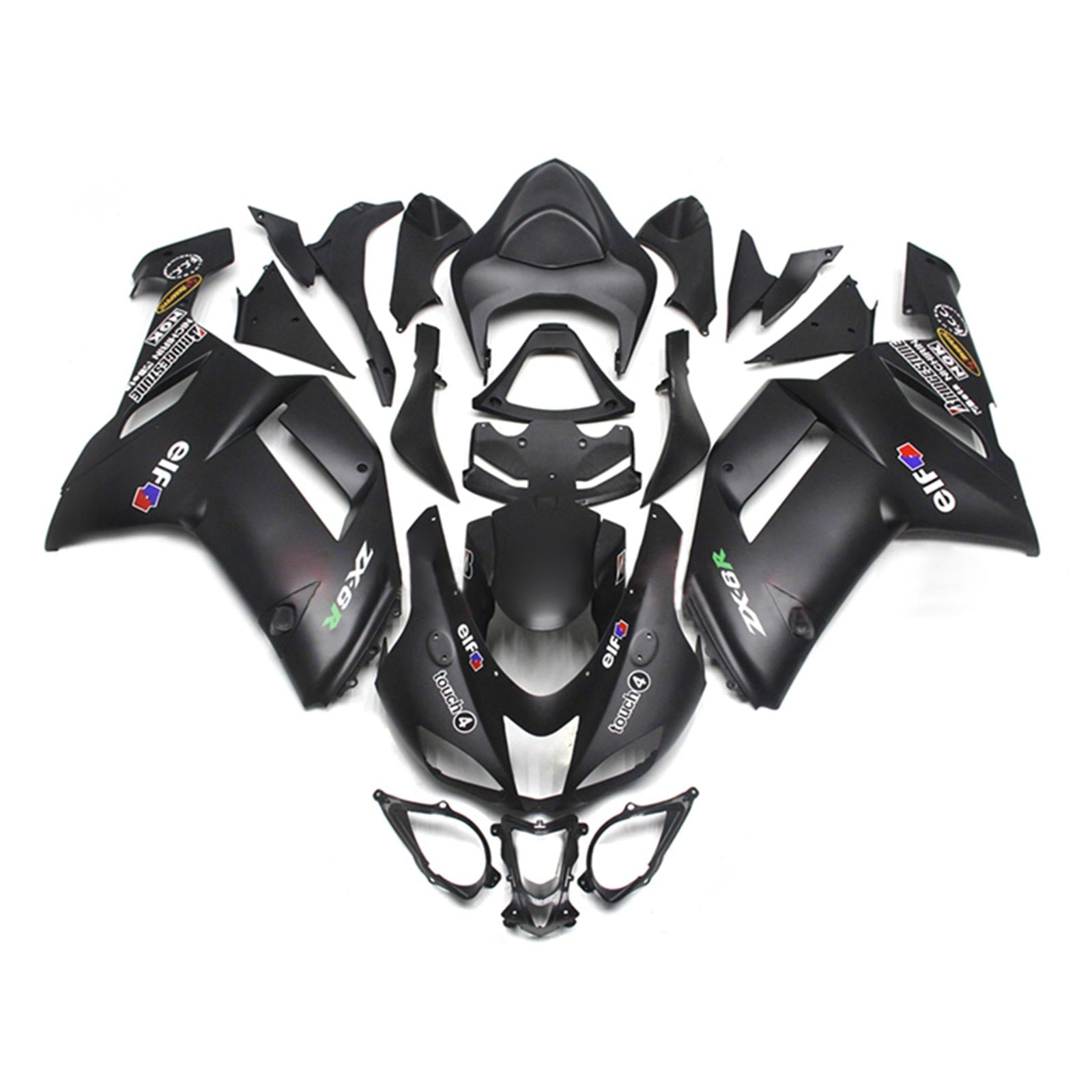 2007-2008 Kawasaki ZX6R 636 Fairing Kit Bodywork Plastic ABS