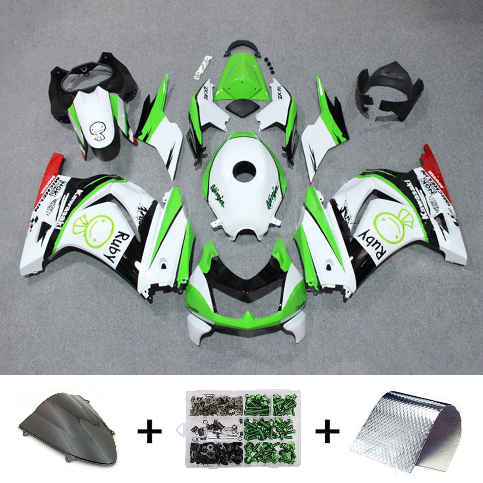 Kit carena iniezione carrozzeria in plastica ABS adatta per Kawasaki EX250 Ninja250R 2008-2012