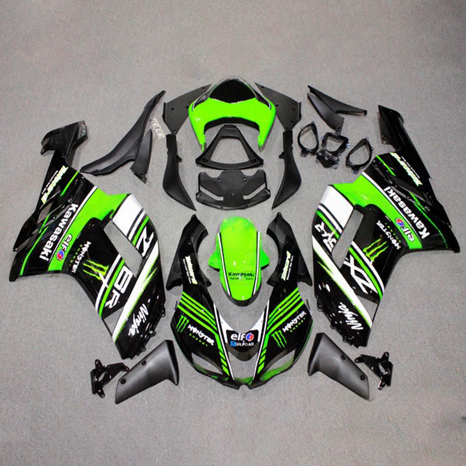 Kit carena iniezione carrozzeria in plastica ABS adatta per Kawasaki ZX6R 636 2007-2008