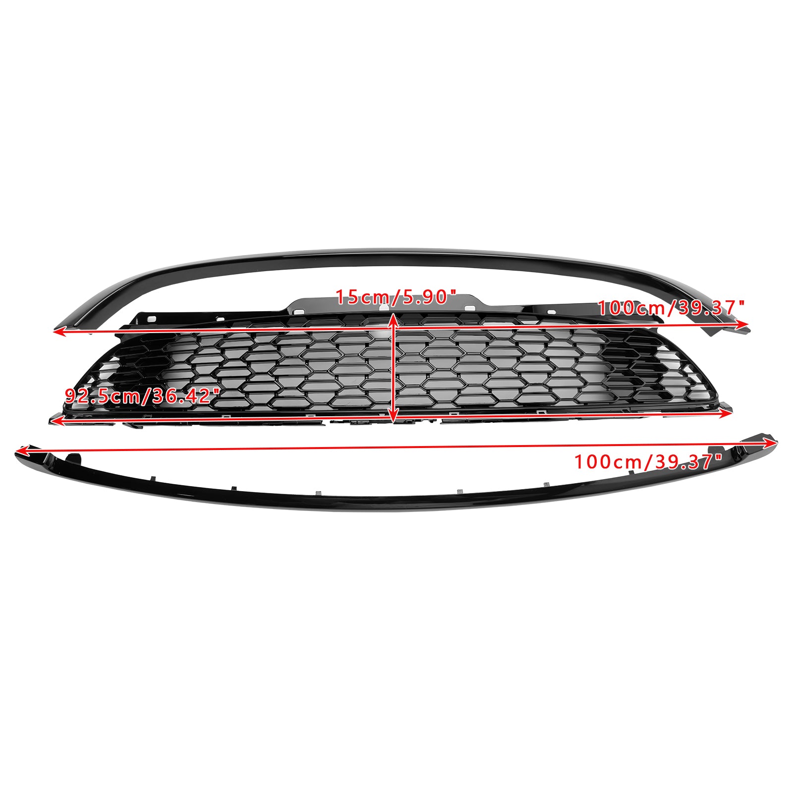 2007-2013 MINI R56 Cooper S & JCW 3-dørs Hatchback 3 STK Glans svart frontgrill