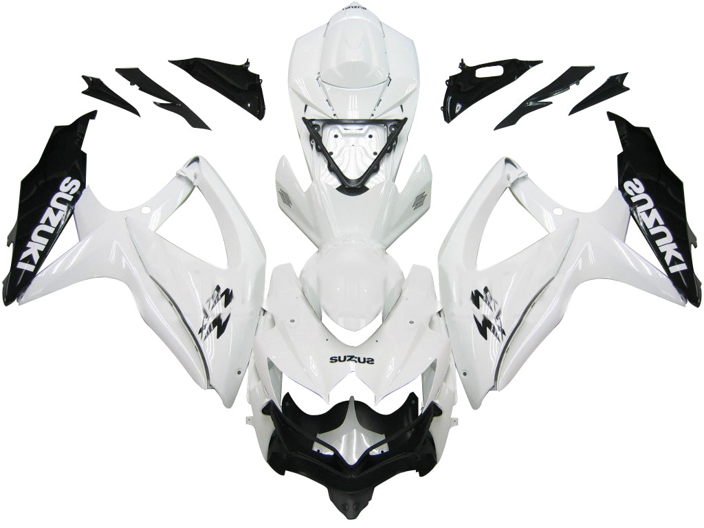 2008-2010 Suzuki GSXR 600 750 Blanc Noir GSXR Racing Carénages Générique