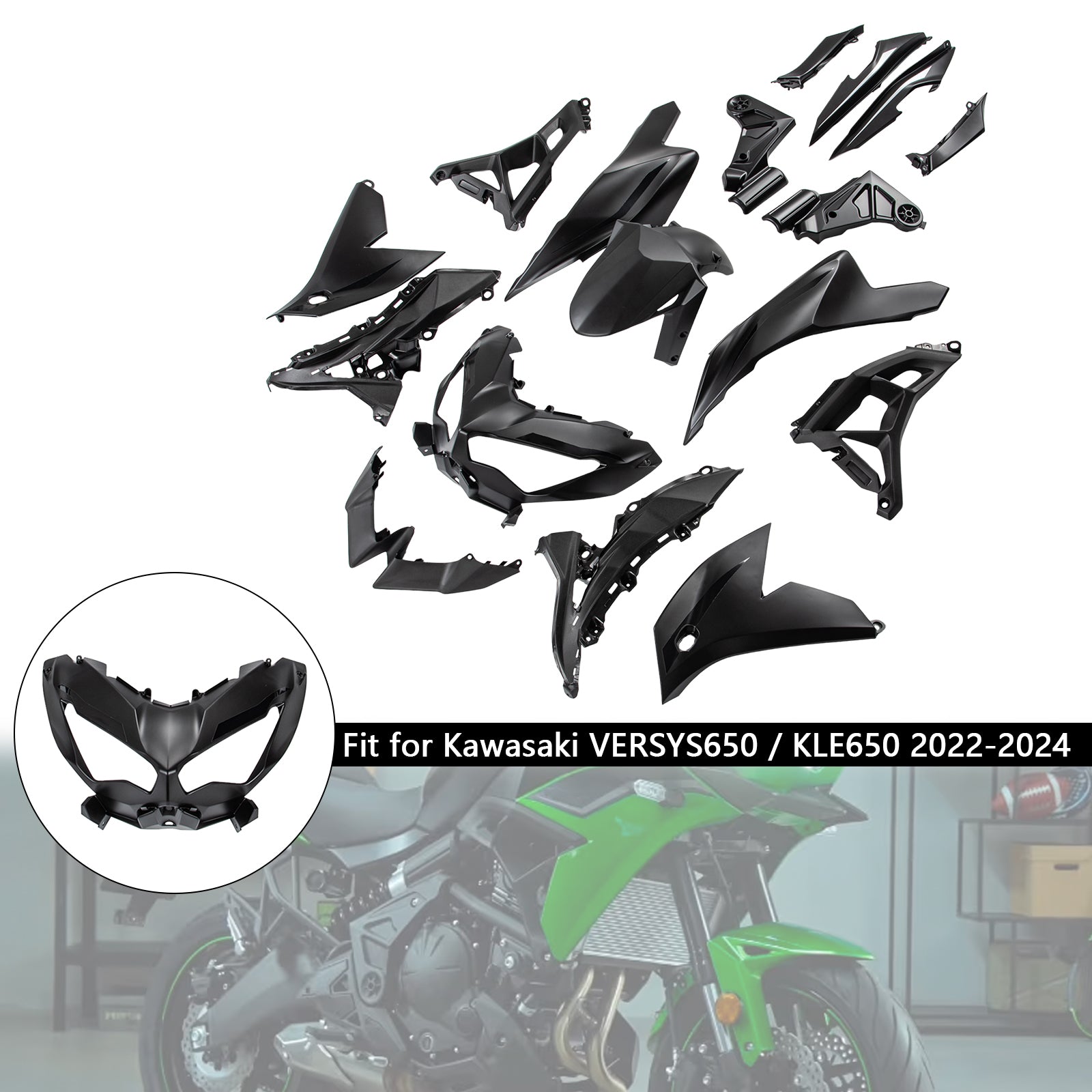 2022-2024 Kawasaki VERSYS 650 KLE Injection ABS Bodywork Fairing Kit 07#