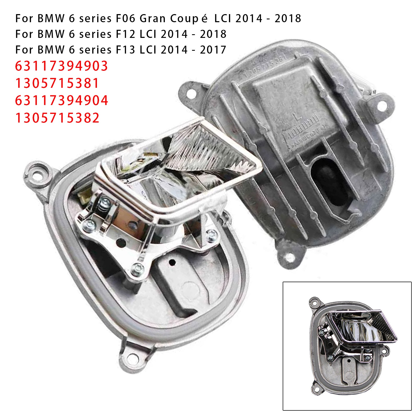 Vänster+Höger LED kurvljusmodul för BMW 6-serie F12 F13 F06 LCI 2014-2018