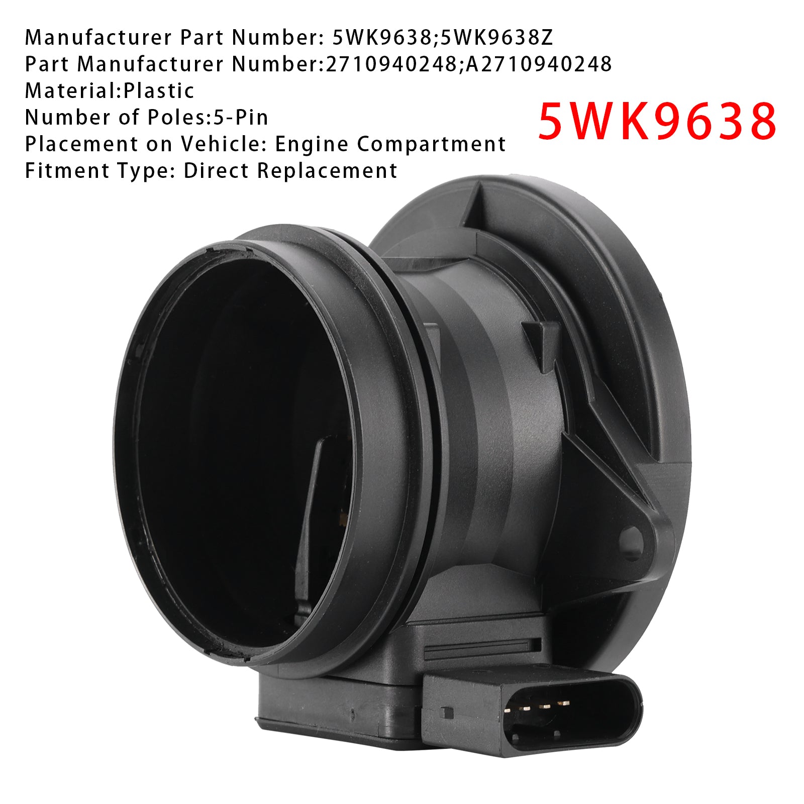 Massaluchtstroommetersensor voor Mercedes-Benz W203  W211 C209 5WK9638