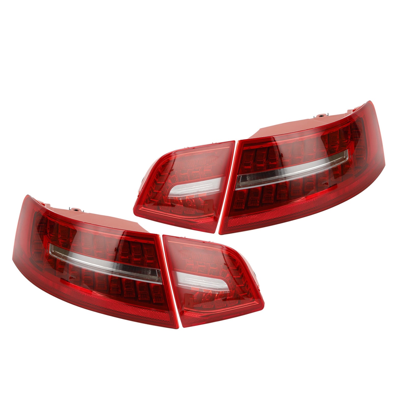 4pcs Inner+Outer Trunk LED Tail Light Lamp For AUDI A6 C6 Sedan 2009-2011