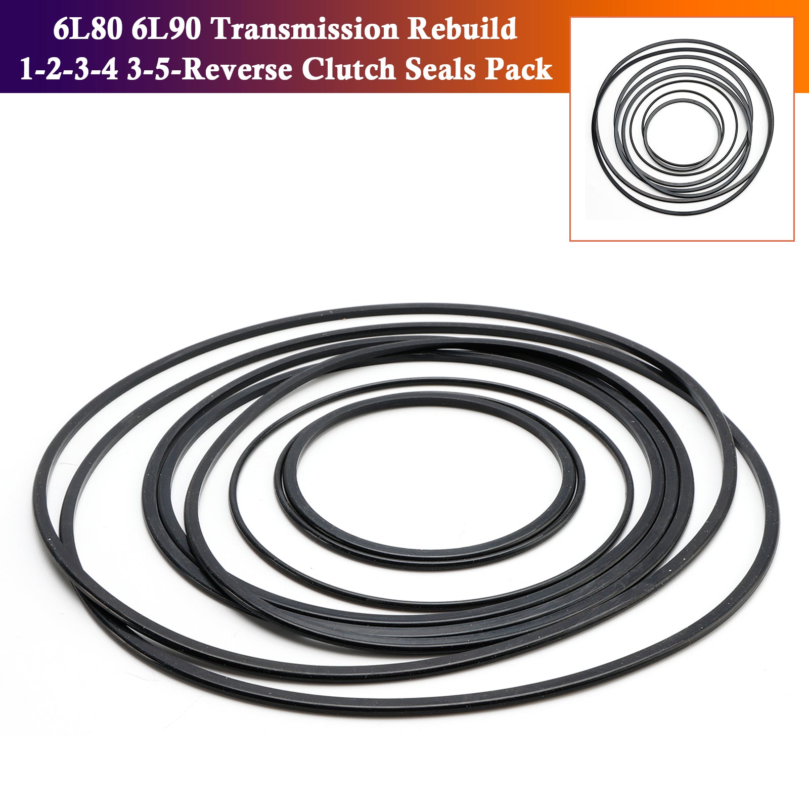 6L80 6L90 Transmission Rebuild 1-2-3-4 3-5-Reverse Clutch Seals Pack O-Rings