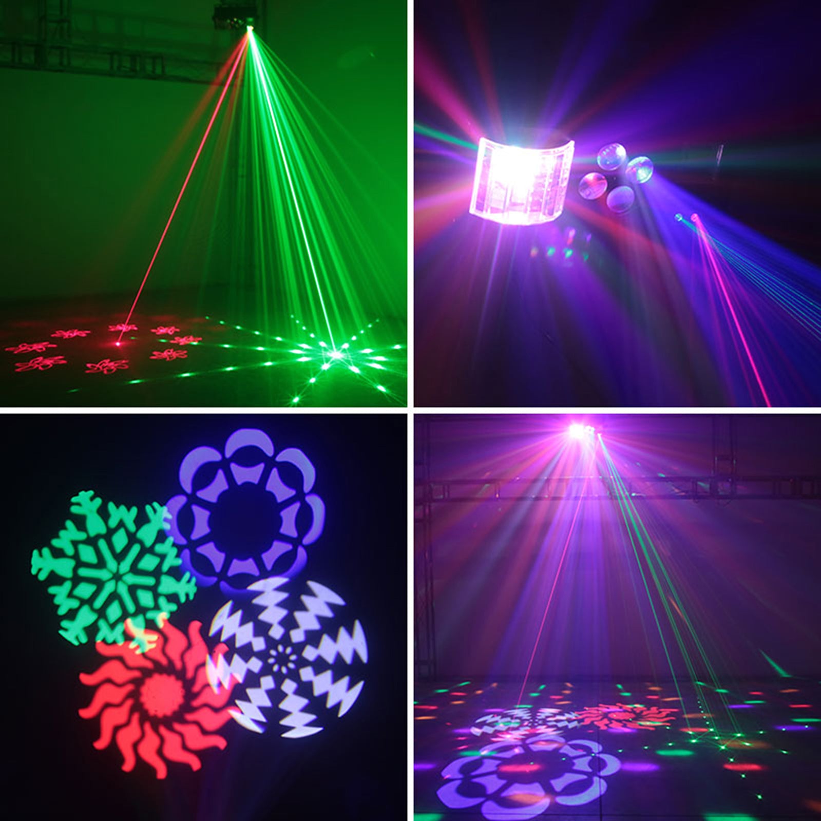 Lumières stroboscopiques à motif RGBW 4 en 1 80W, lumière de scène LED DMX DJ Disco Party + télécommande