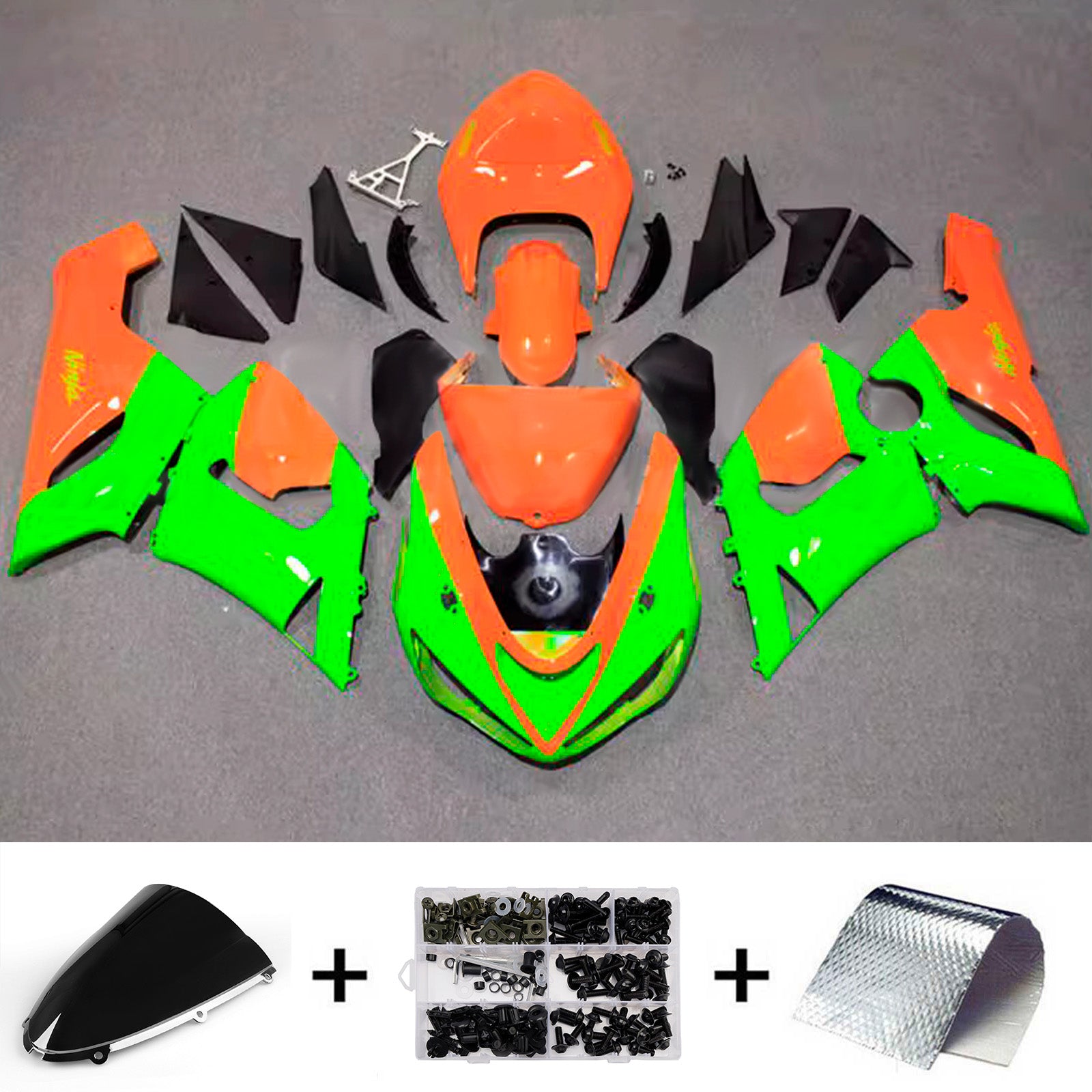 Injection Fairing Kit Bodywork Plastic ABS fit For Kawasaki ZX6R 636 2005-2006