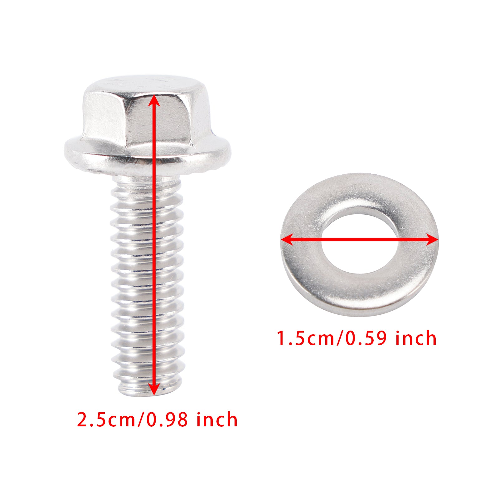 Kit de boulons de couvercle de valve hexagonale en acier inoxydable 300, 400-7507, 2 paquets