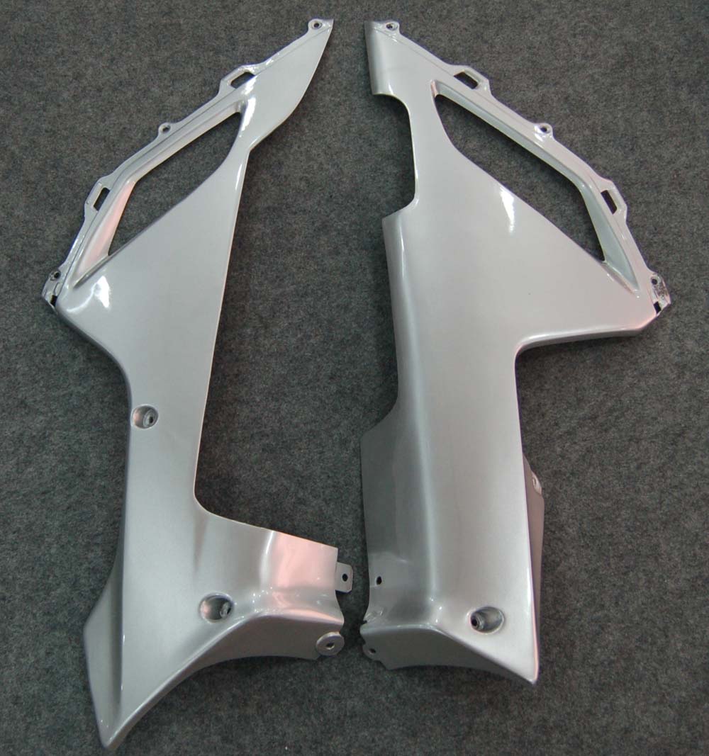 2007-2008 Kawasaki ZX6R ZX636 Fairings Silver & Red Flame ZX6R Racing Generic