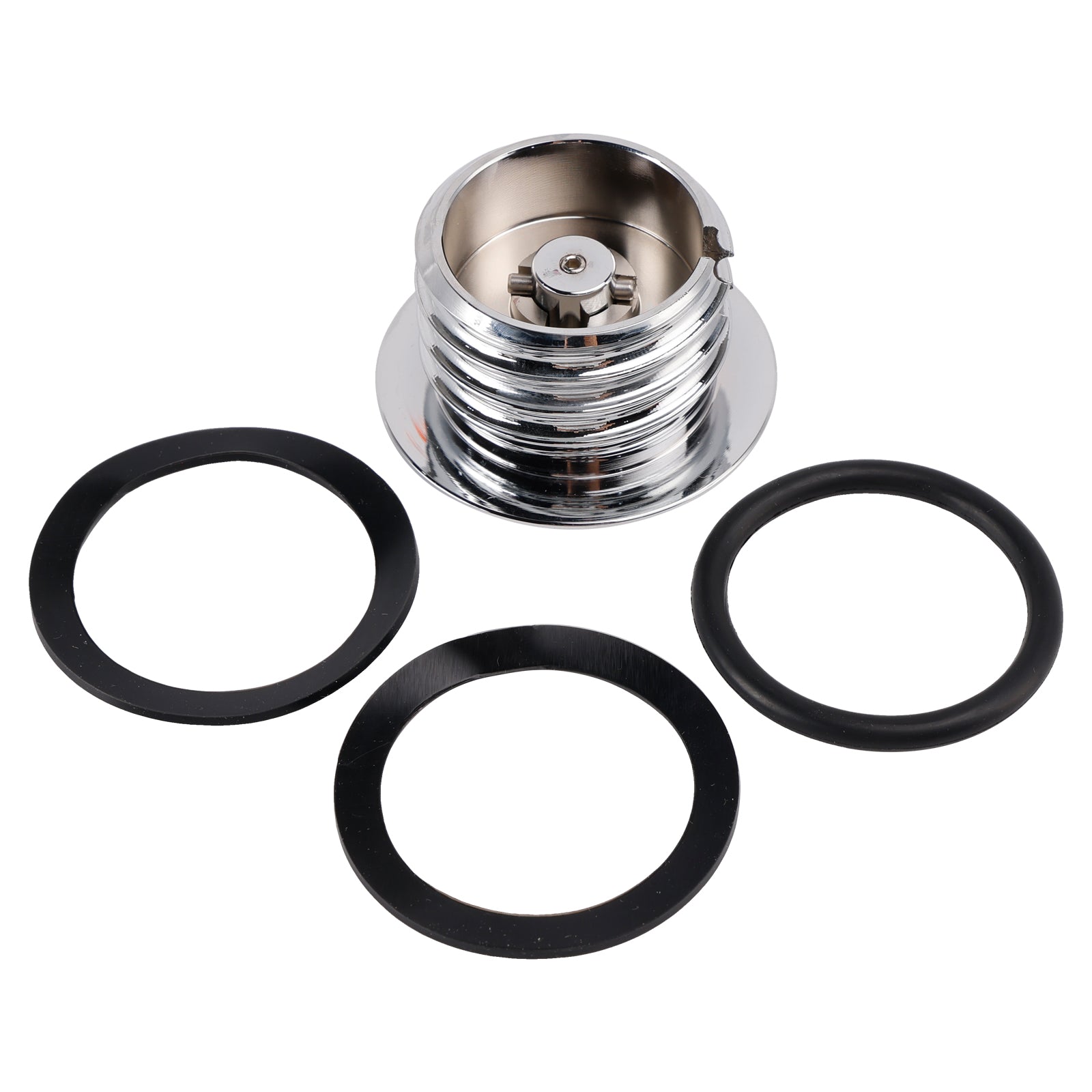Chrome Billet Aluminum Pop Up Screw In Gas Cap Set For Touring Softail Dyna