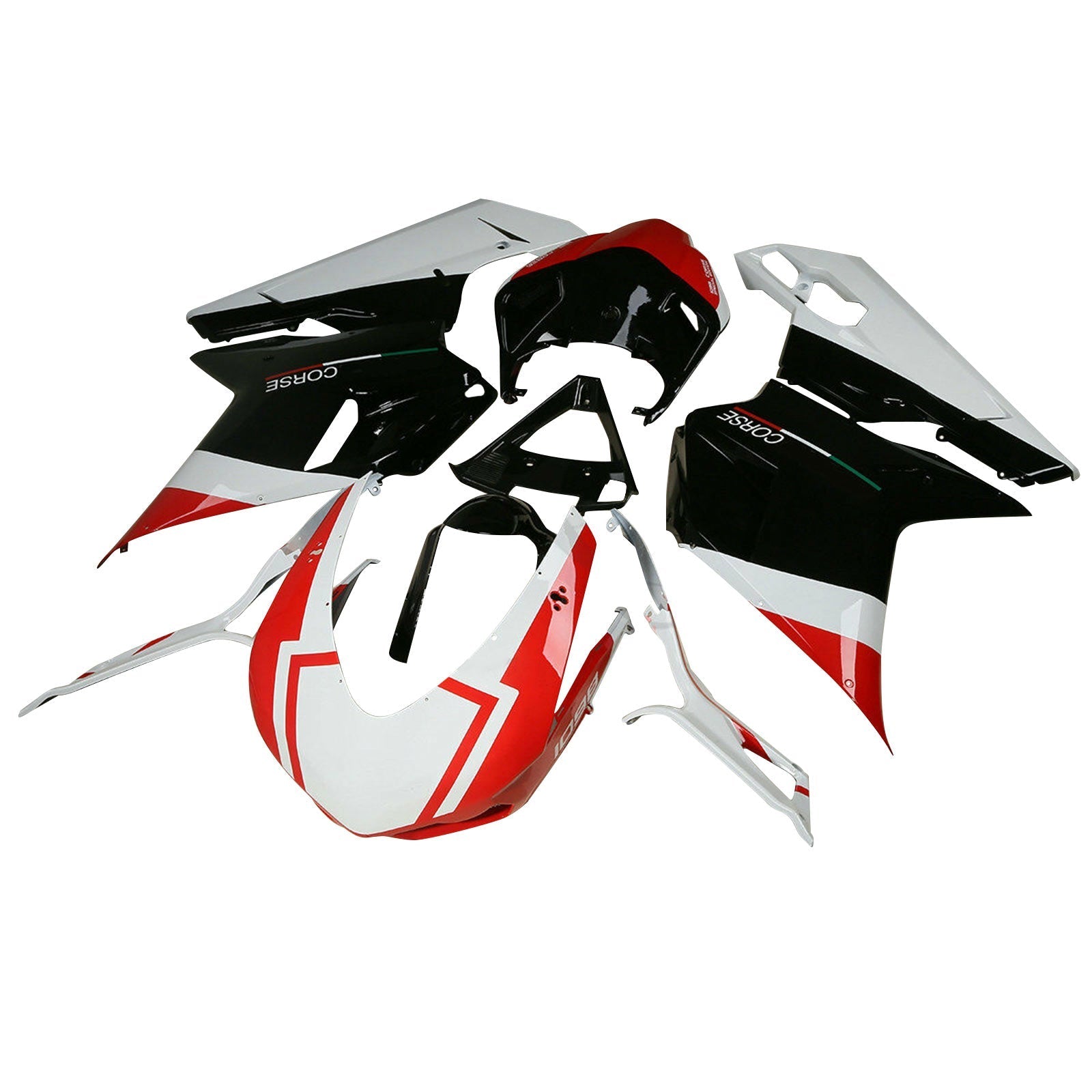 2007-2012 Ducati 1098 848 1198 Red White Abs Fairing Bodywork Kit #20
