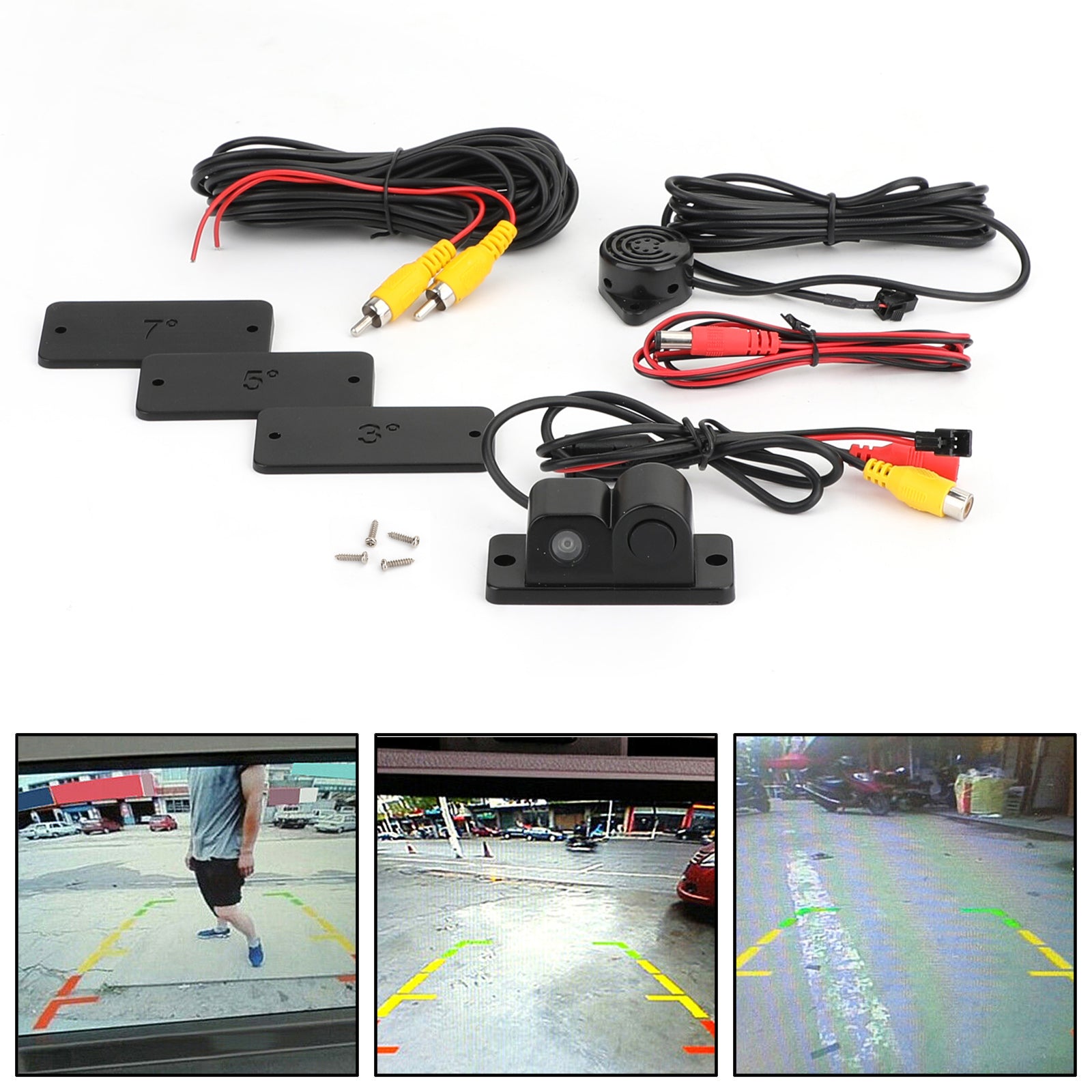 Geluidspieper + parkeersensorradar + achteruitrijcamera 3-in-1 parkeersysteemkit