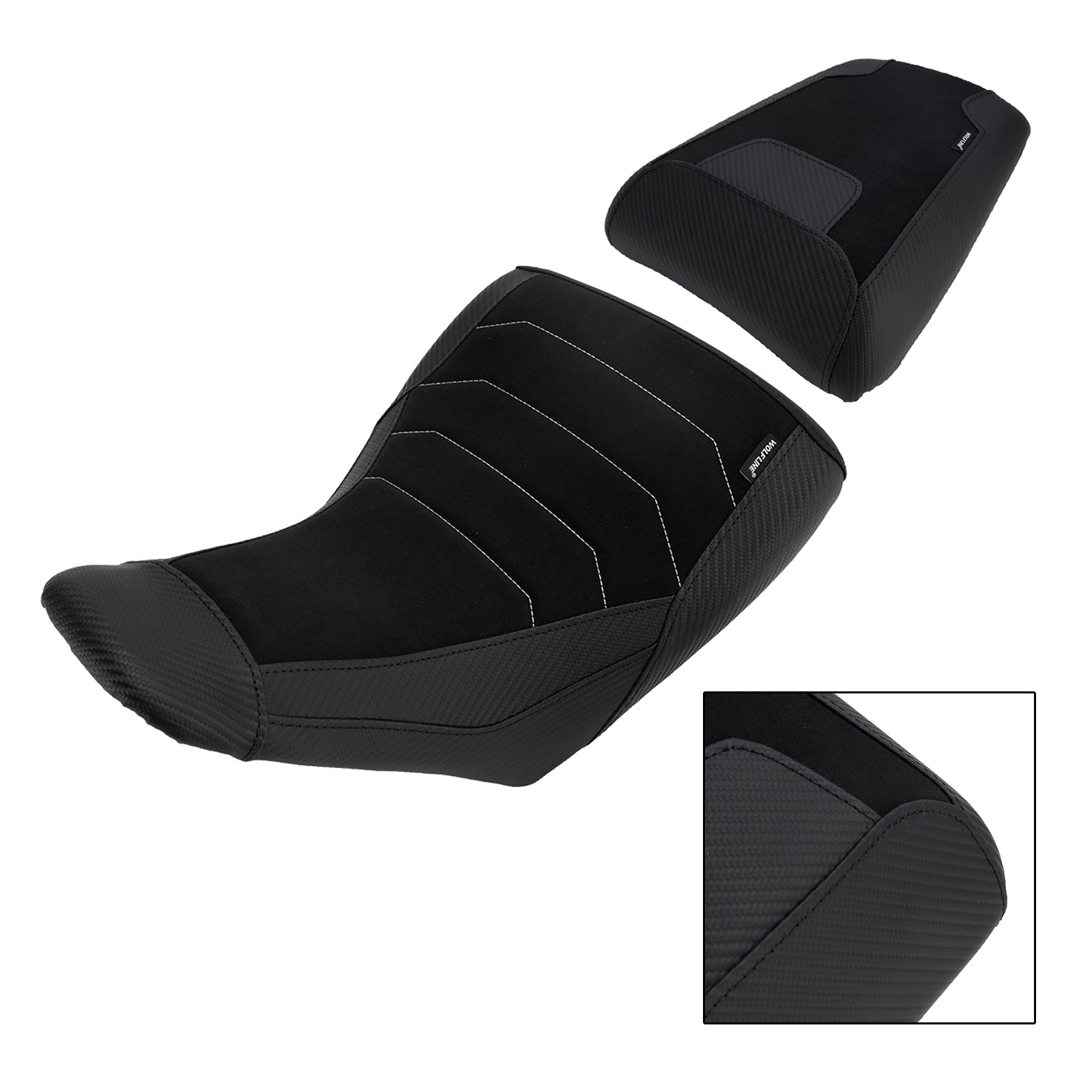 Lower Front&Rear Driver Seat Pillion Black Fits For Suzuki V-Strom Dl1050 23+