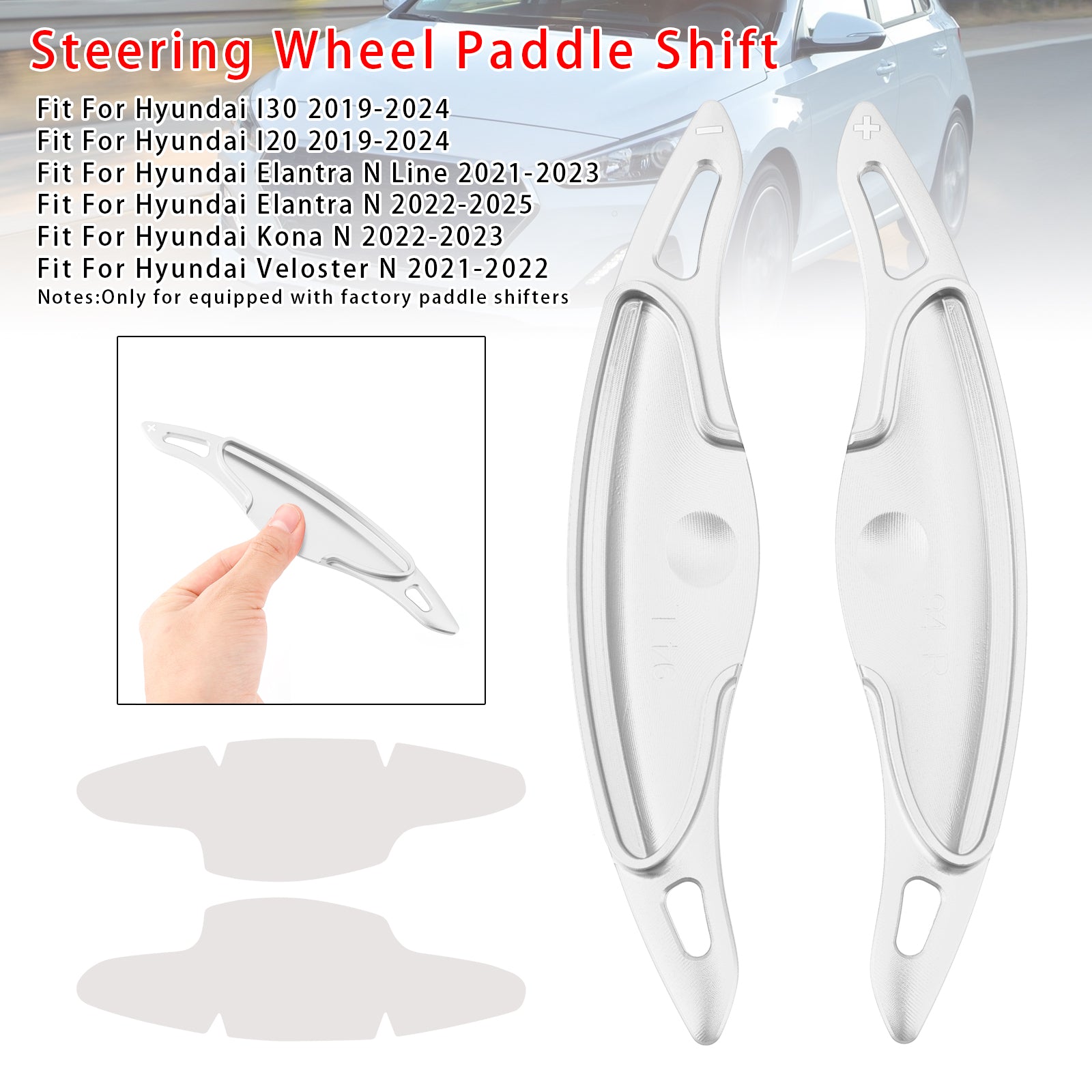 Stuurwiel schakelpeddelverlenging voor Hyundai Elantra i30 aluminium