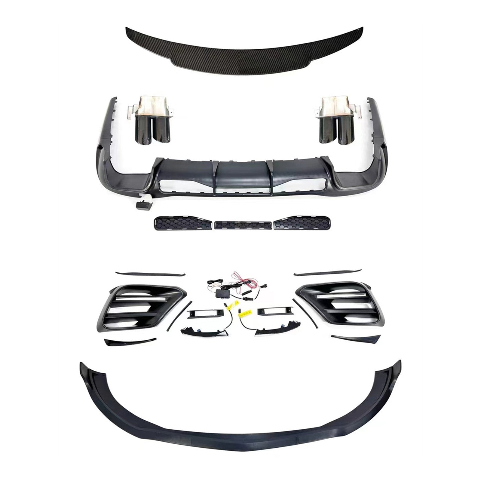 Kit carrosserie pare-chocs compatible Mercedes Classe S W223 S450 S500 2021-2023 Mise à niveau Style B