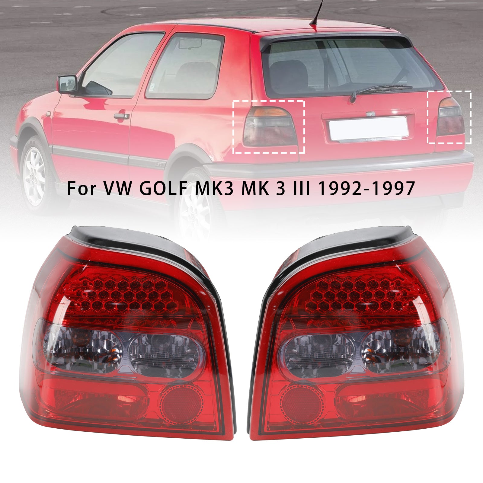 1992-1997 VW GOLF MK3 MK 3 III 2 pièces feux arrière LED transparents