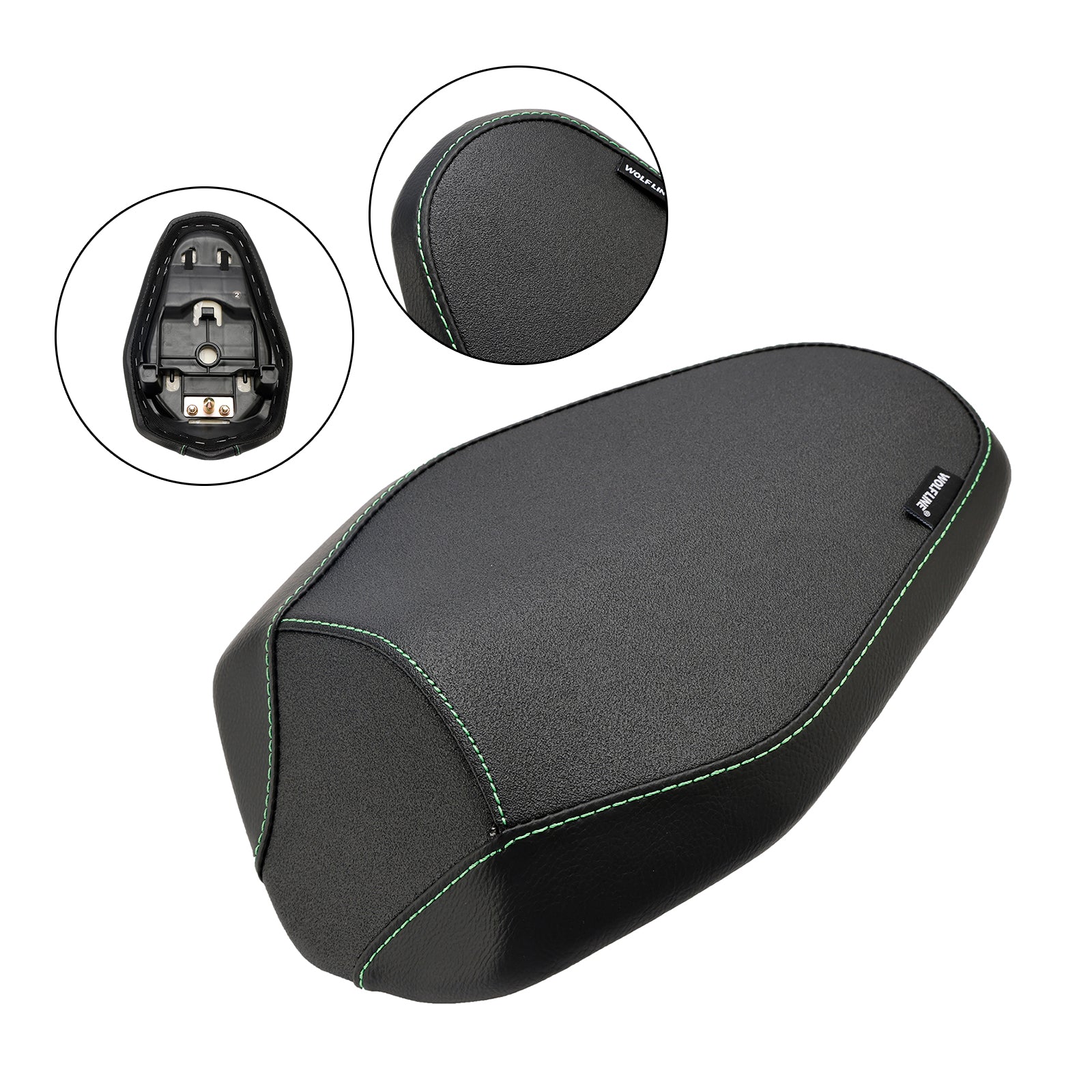 2023 Kawasaki ZX-4R ZX-4RR Bakre passasjersete Pute Pillion Flat Blacka