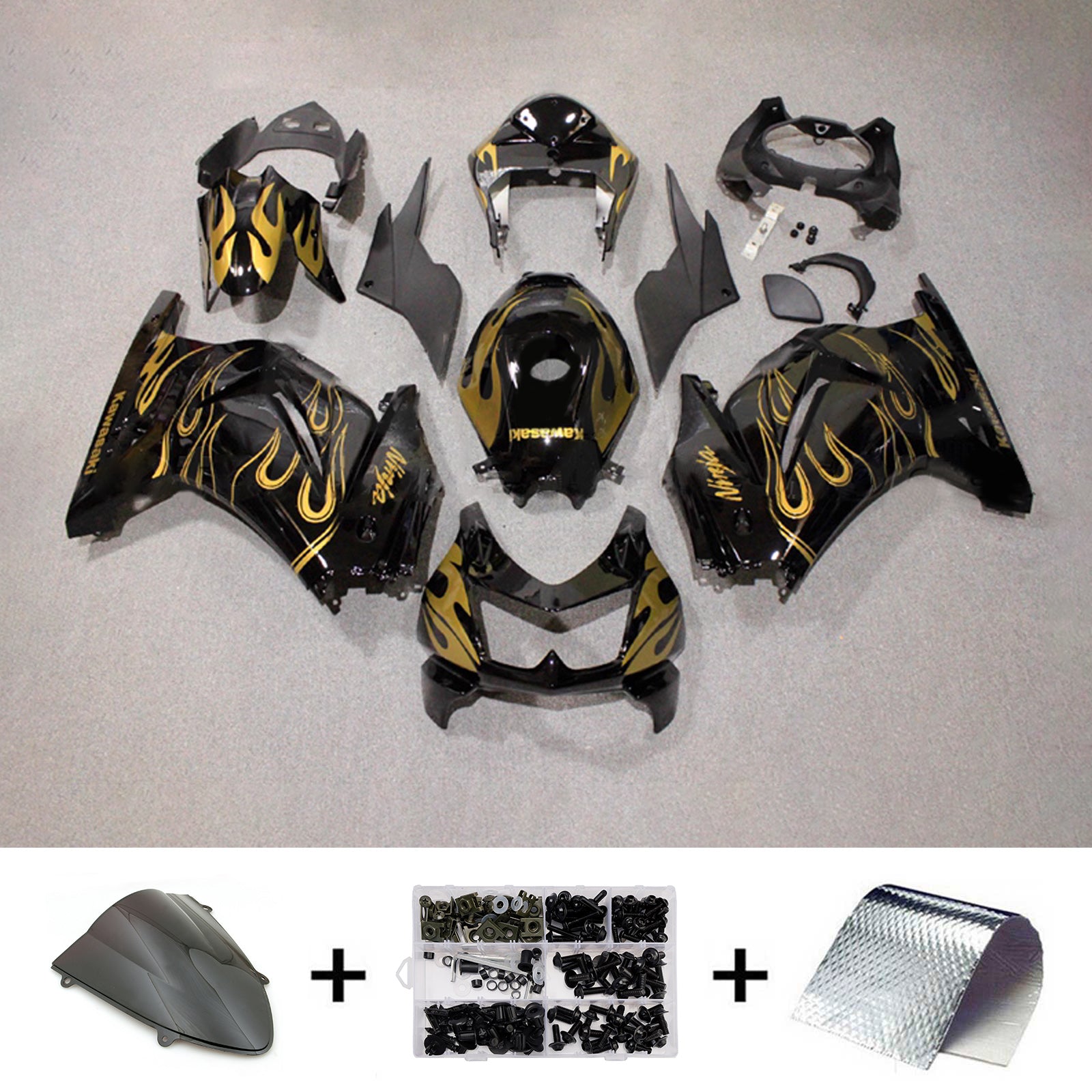 Kit carena iniezione carrozzeria in plastica ABS adatta per Kawasaki EX250 Ninja250R 2008-2012