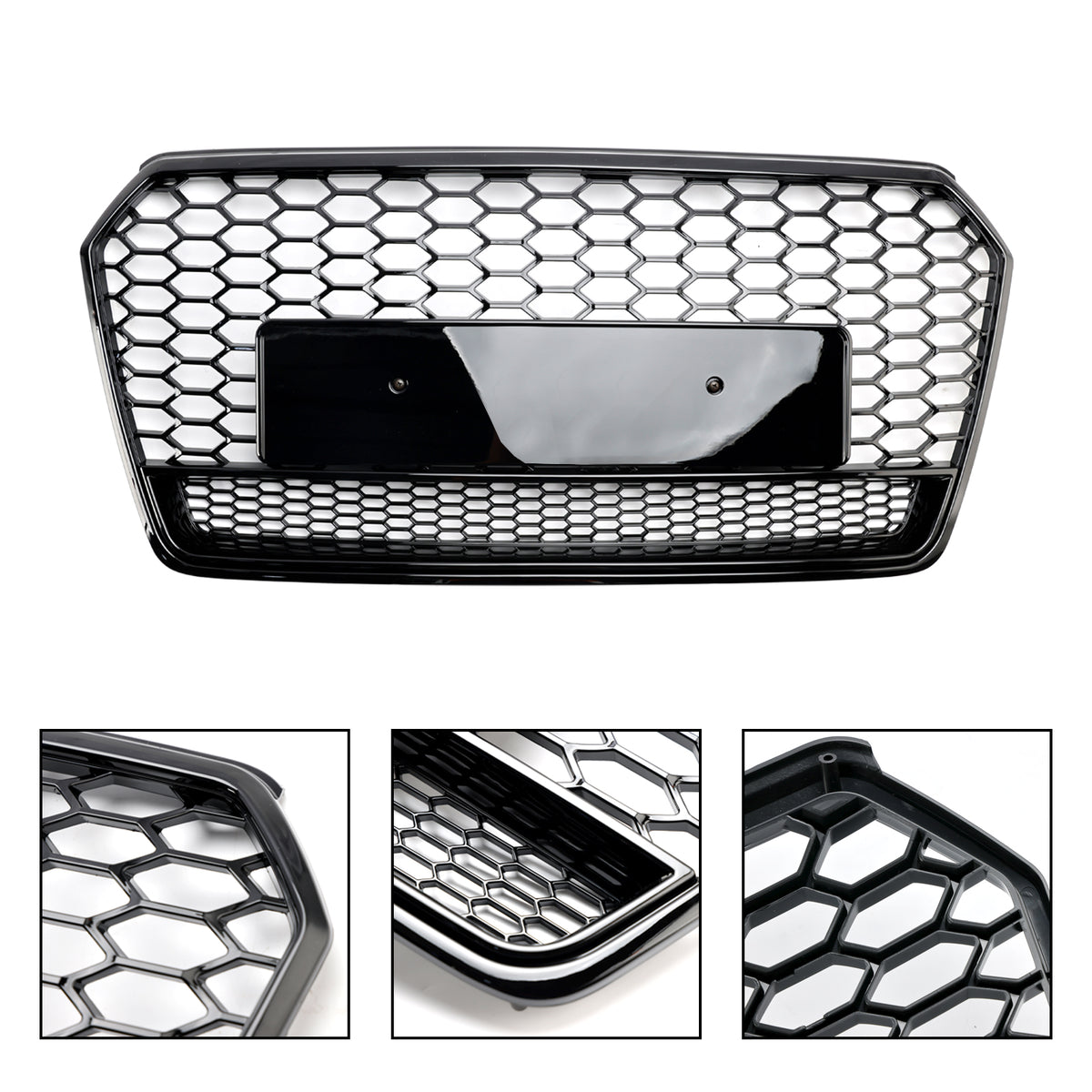2016-2018 Audi A7 Facelift (RS7 is not fit) RS7 Style Honeycomb Front Bumper Grill Grille Black Generic