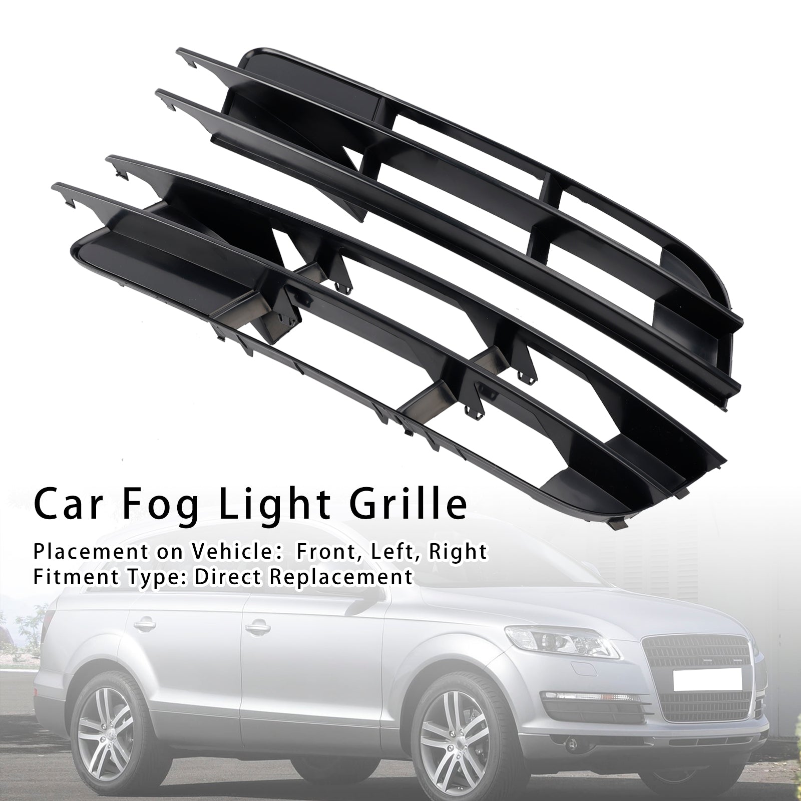 2007-2009 Audi Q7 1 Par Front Bumper Fog Light Grill Cover Bezel 4L0807681