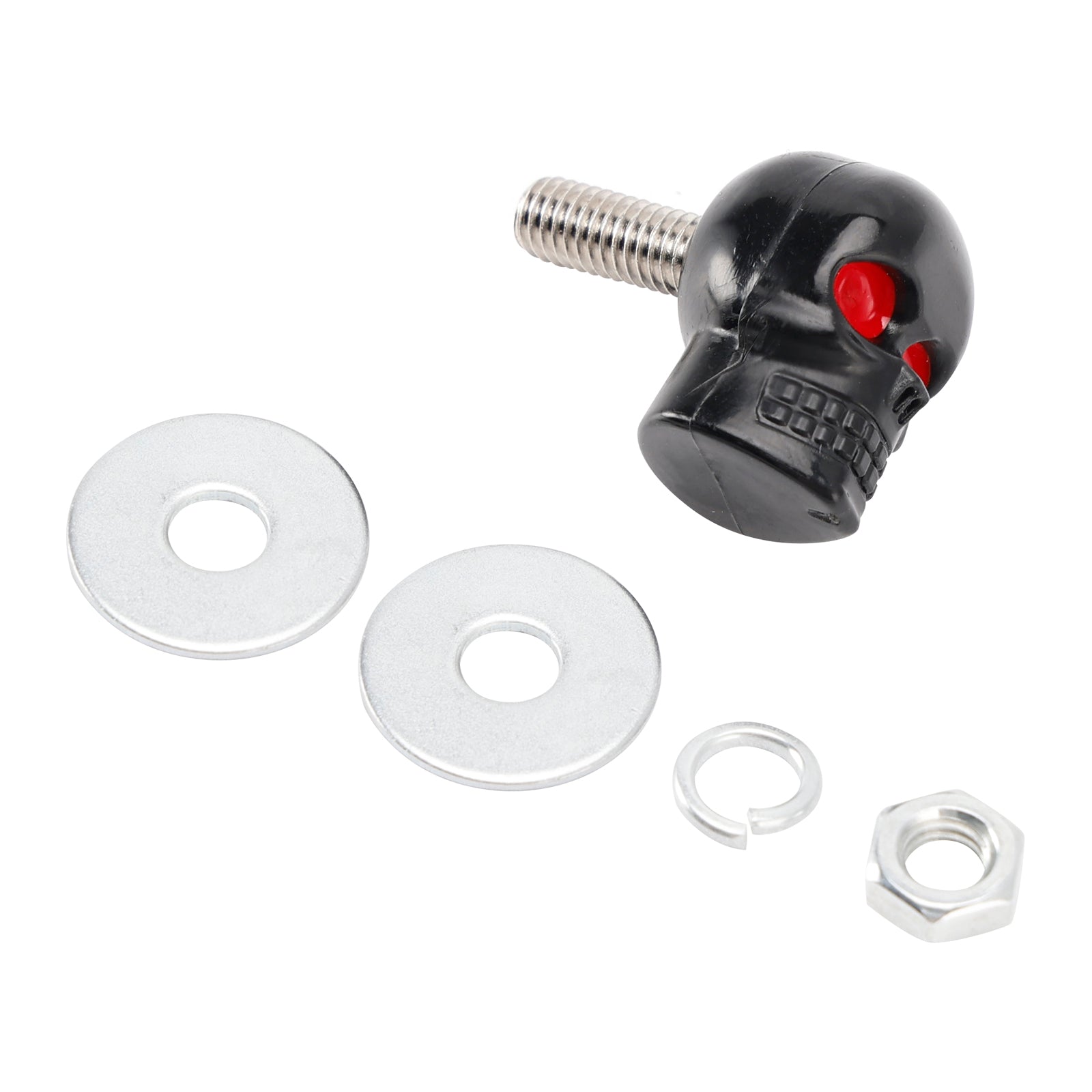 M6 Plastic Custom Head Skull License Plate Frame Screws Bolts Hardware Black X2