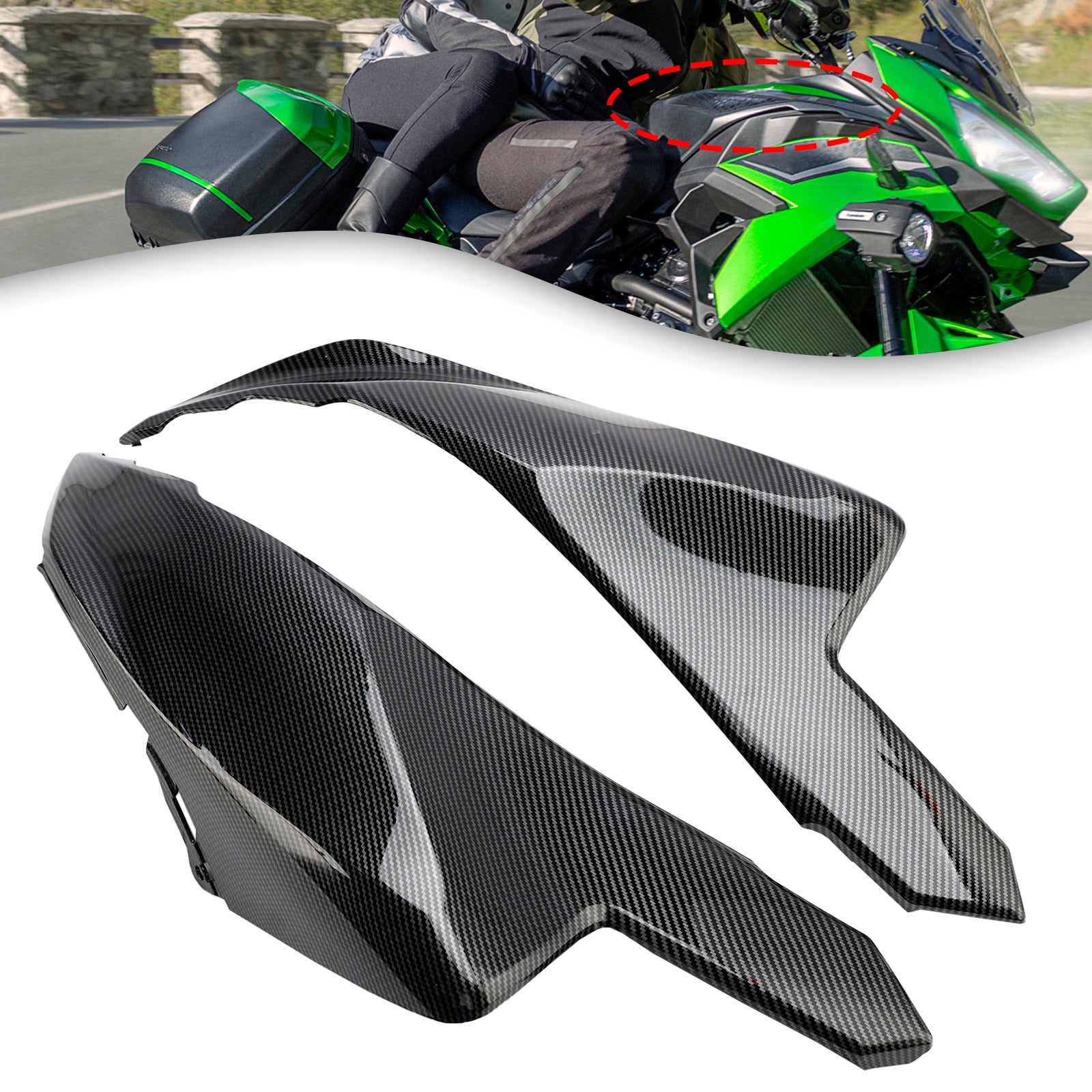 Tank Side Cover Panel Fairing Cowl For Kawasaki Versys 650 KLE650 2022-2024