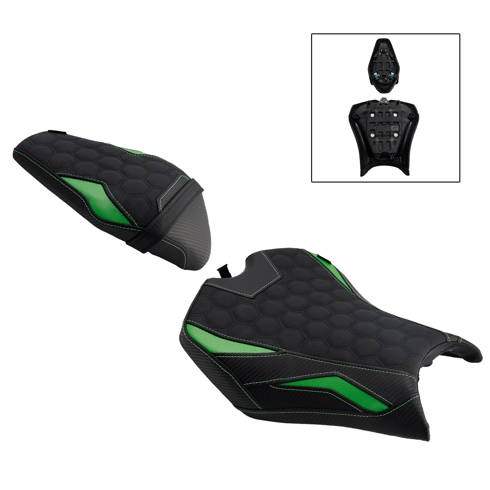 Driver&Passenger Seat Rear Cushion Green2 For Kawasaki Ninja Z900 Zr900-F 2025-