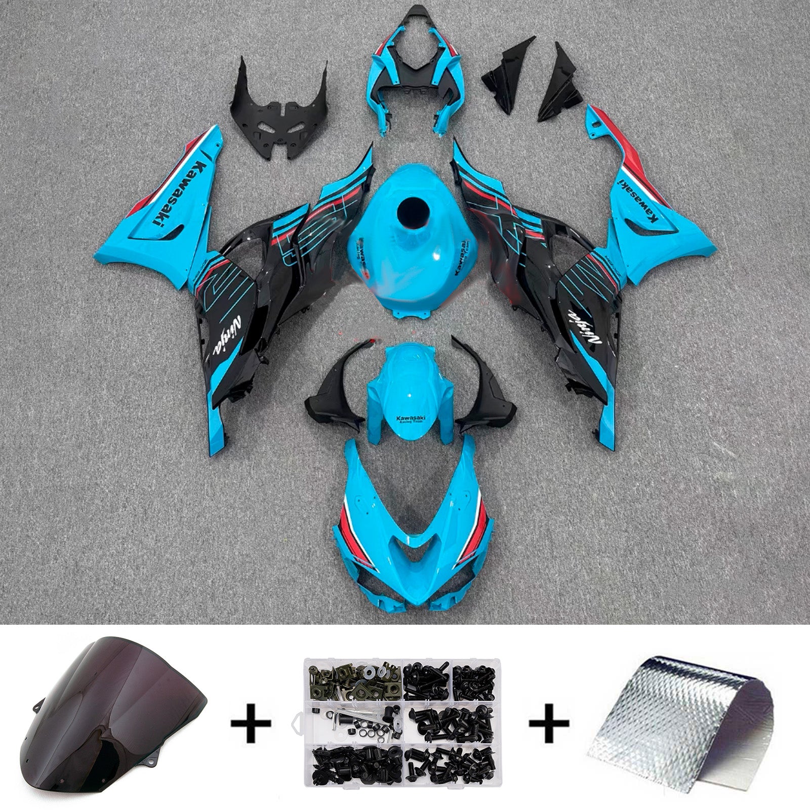 Kit carenatura iniezione carrozzeria in plastica ABS adatta per Kawasaki ZX-6R 2024-2025