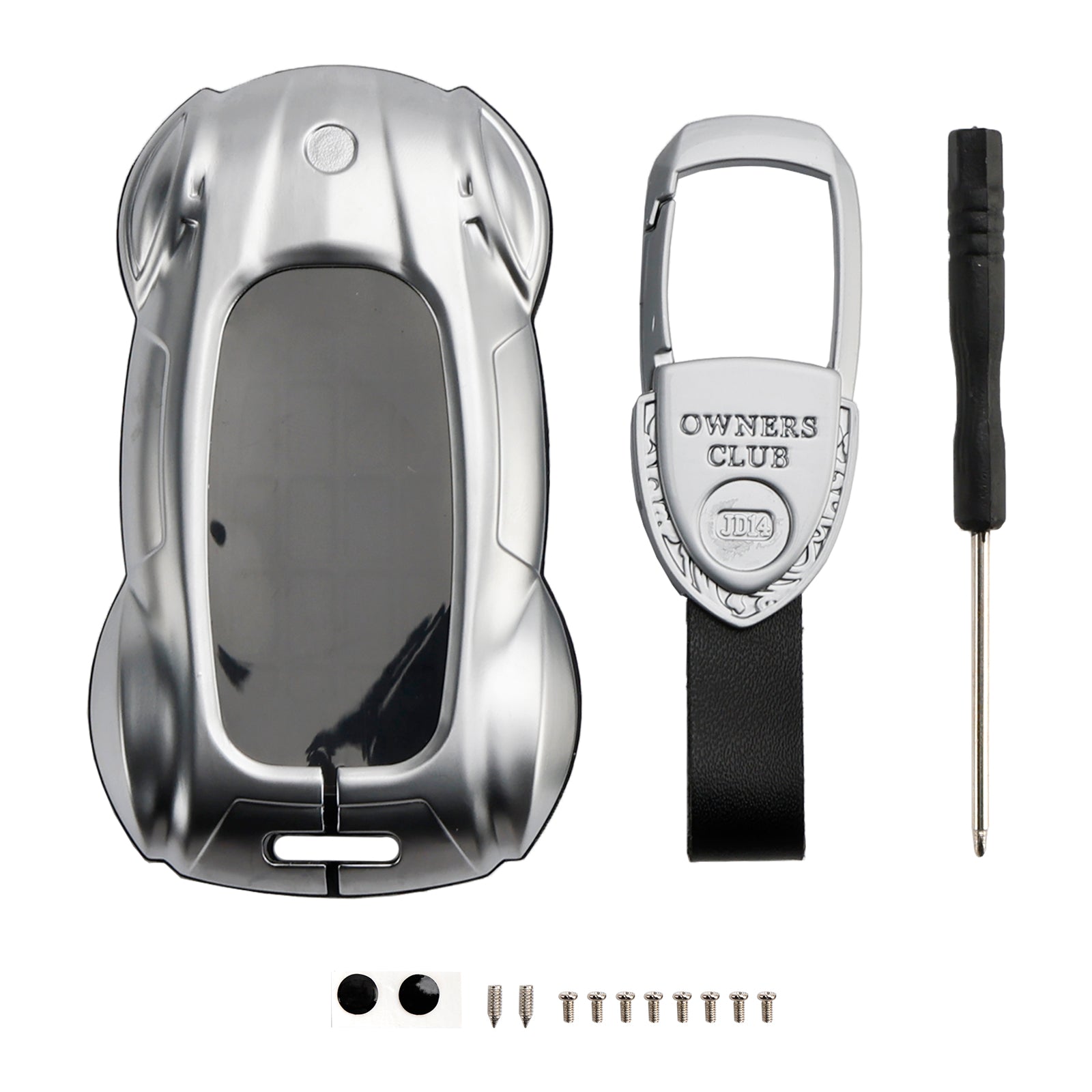 Leather Alloy Zinc Car Key Silvery Case Cover For Lexus ES260h/RX350h/LS500h