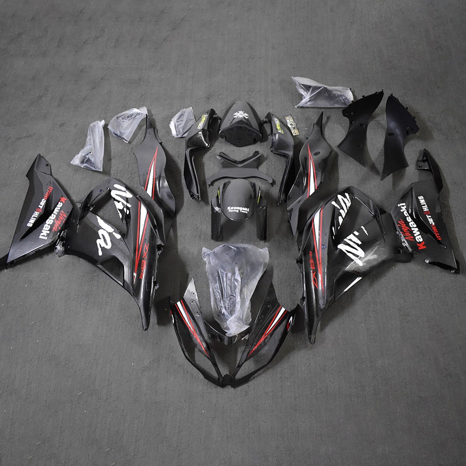 Kit carena iniezione carrozzeria in plastica ABS adatta per Kawasaki ZX6R 636 2013-2018