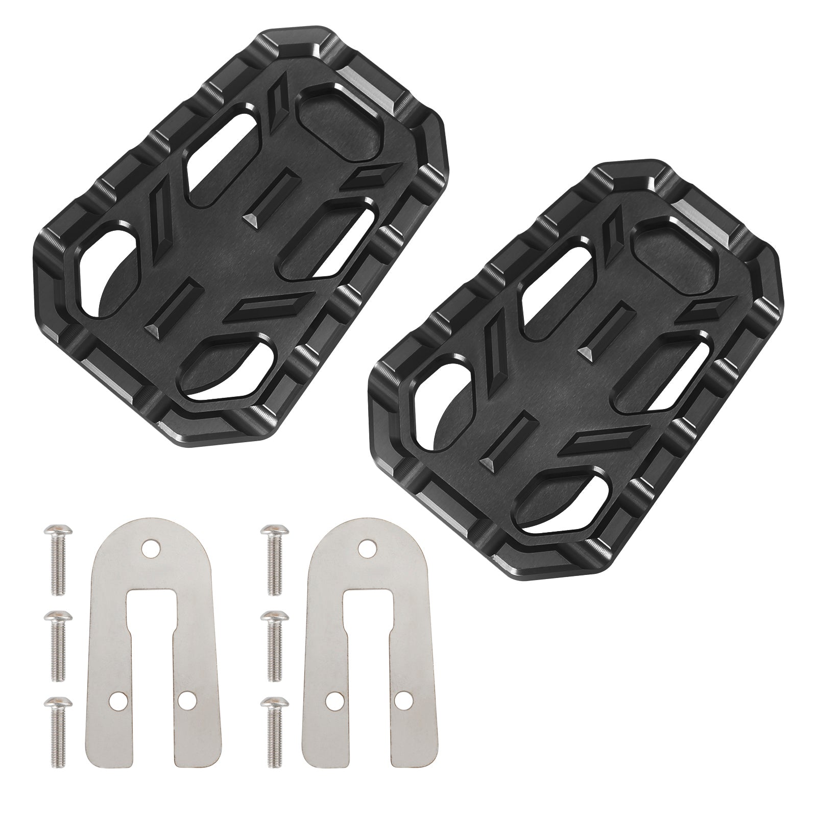 Pair Cnc Foot Peg Enlarge Footpegs Pedal Fit For TR Scrambler 1200 Tiger Silver